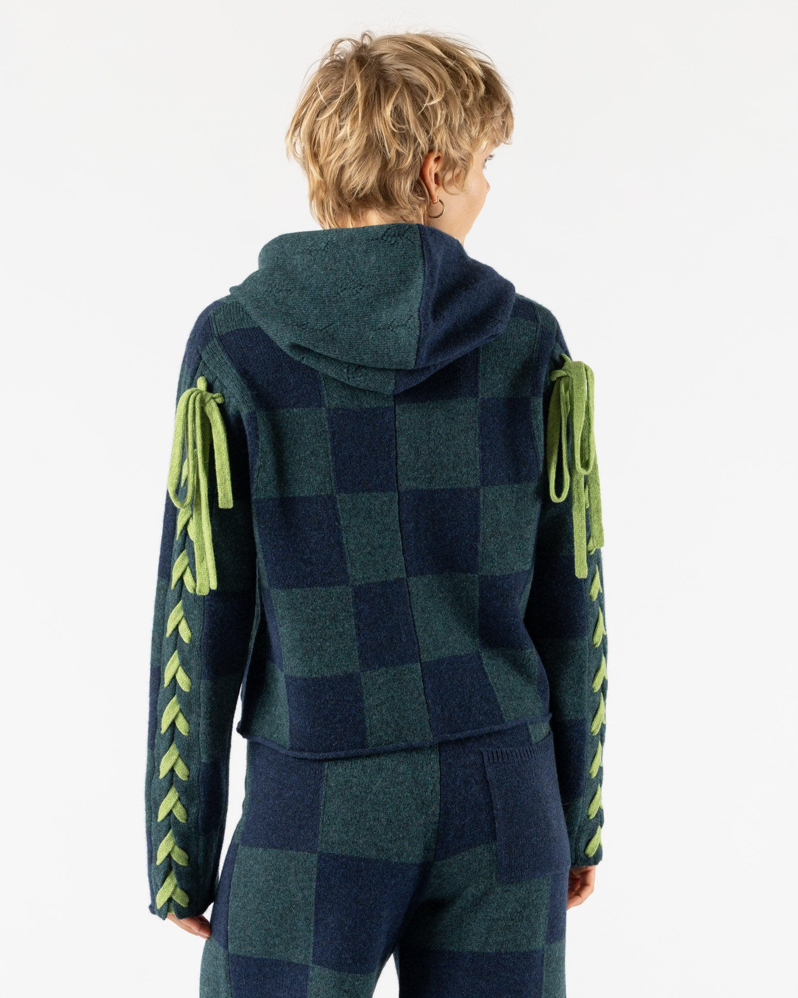 YanYan Daisy Boxy Jacket with Removable Hood in Navy