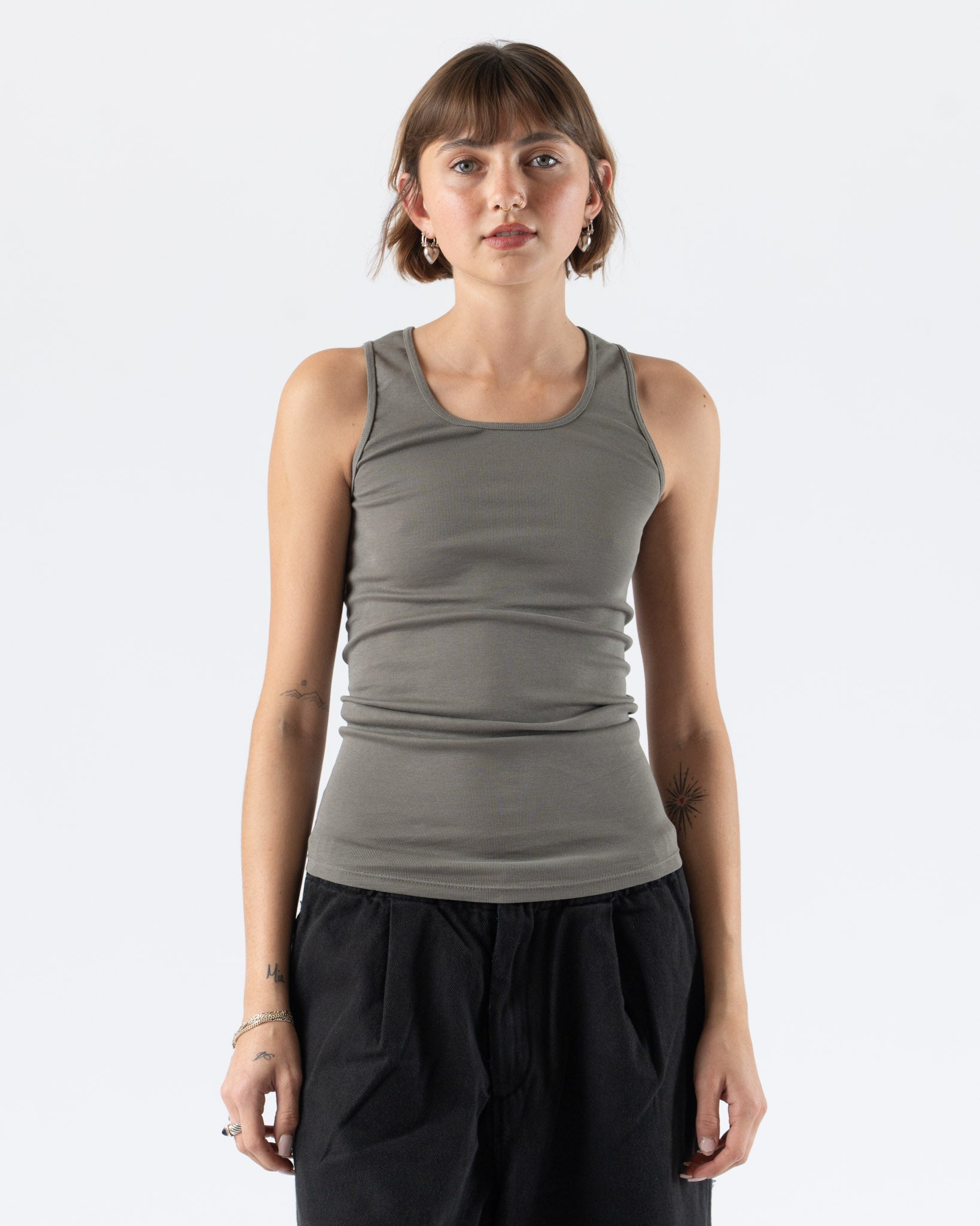 Lauren Manoogian Rib Tank in Fatigue