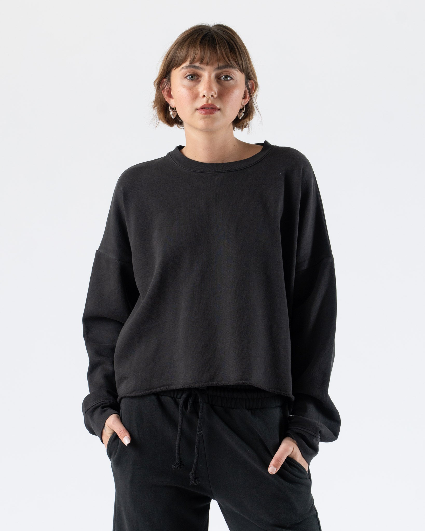 Lauren Manoogian Fleece Crewneck in Black
