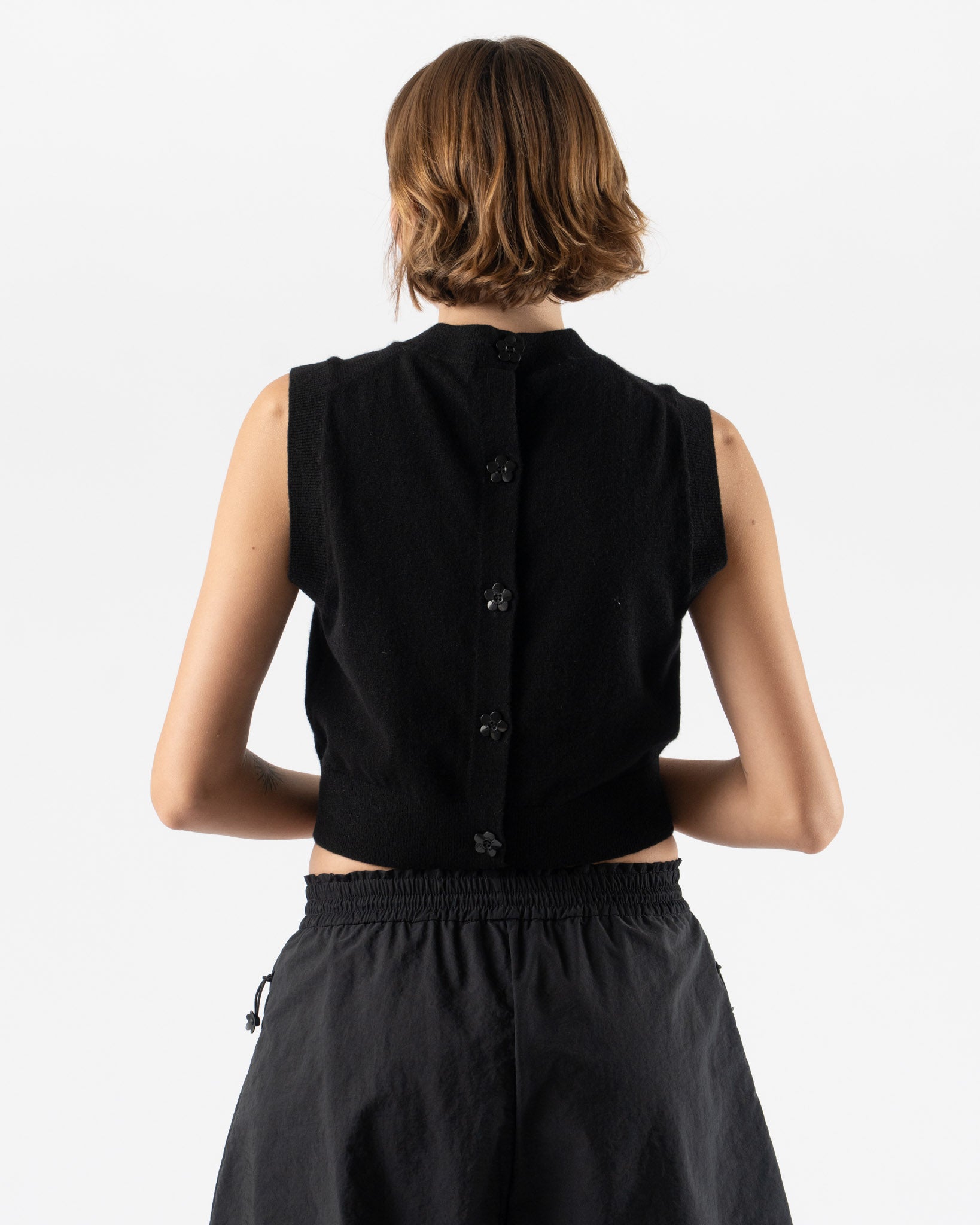 Cecilie Bahnsen Dean Vest Black Summer Cashmere