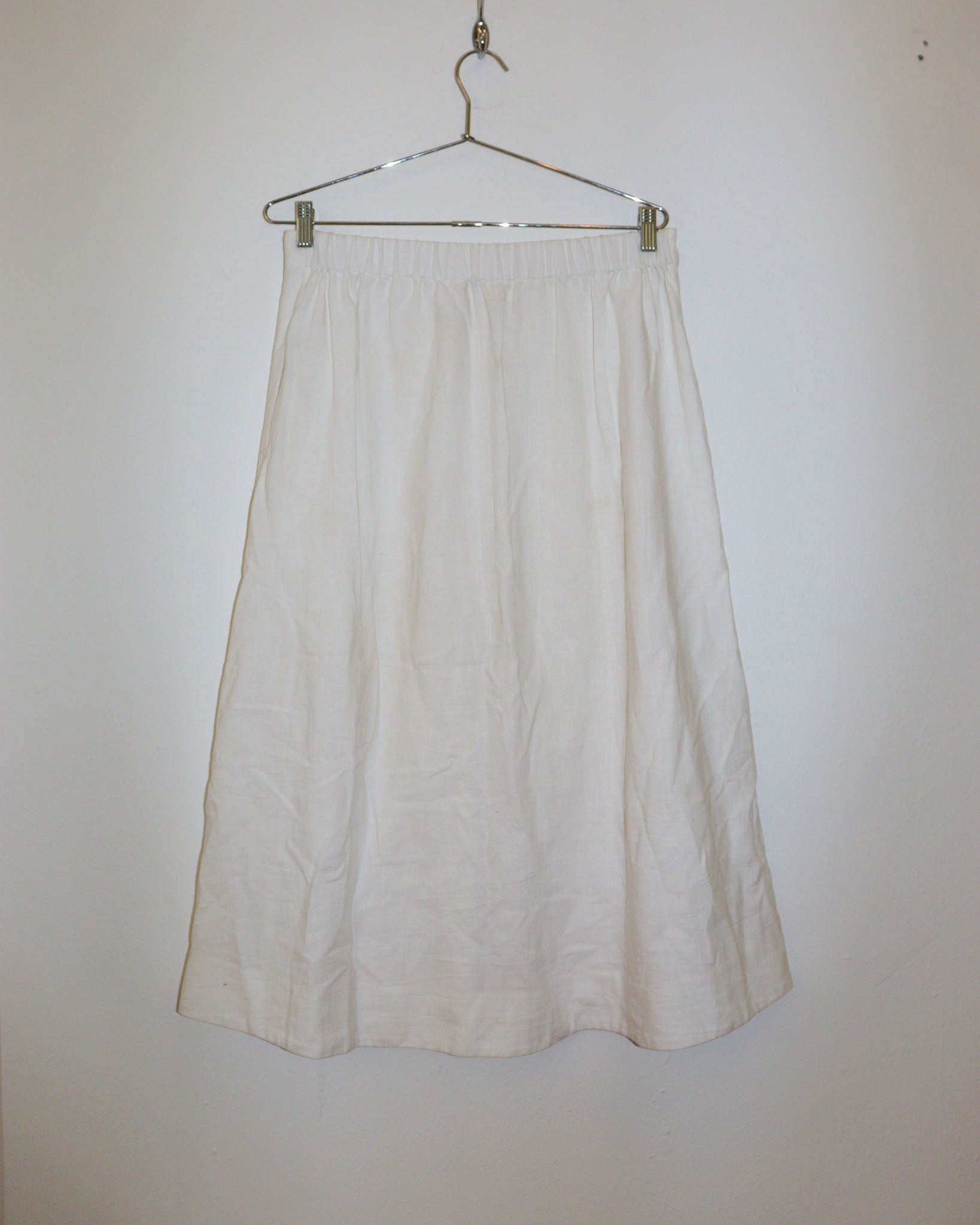 Pre-owned: Aish India Cotton Skirt in White