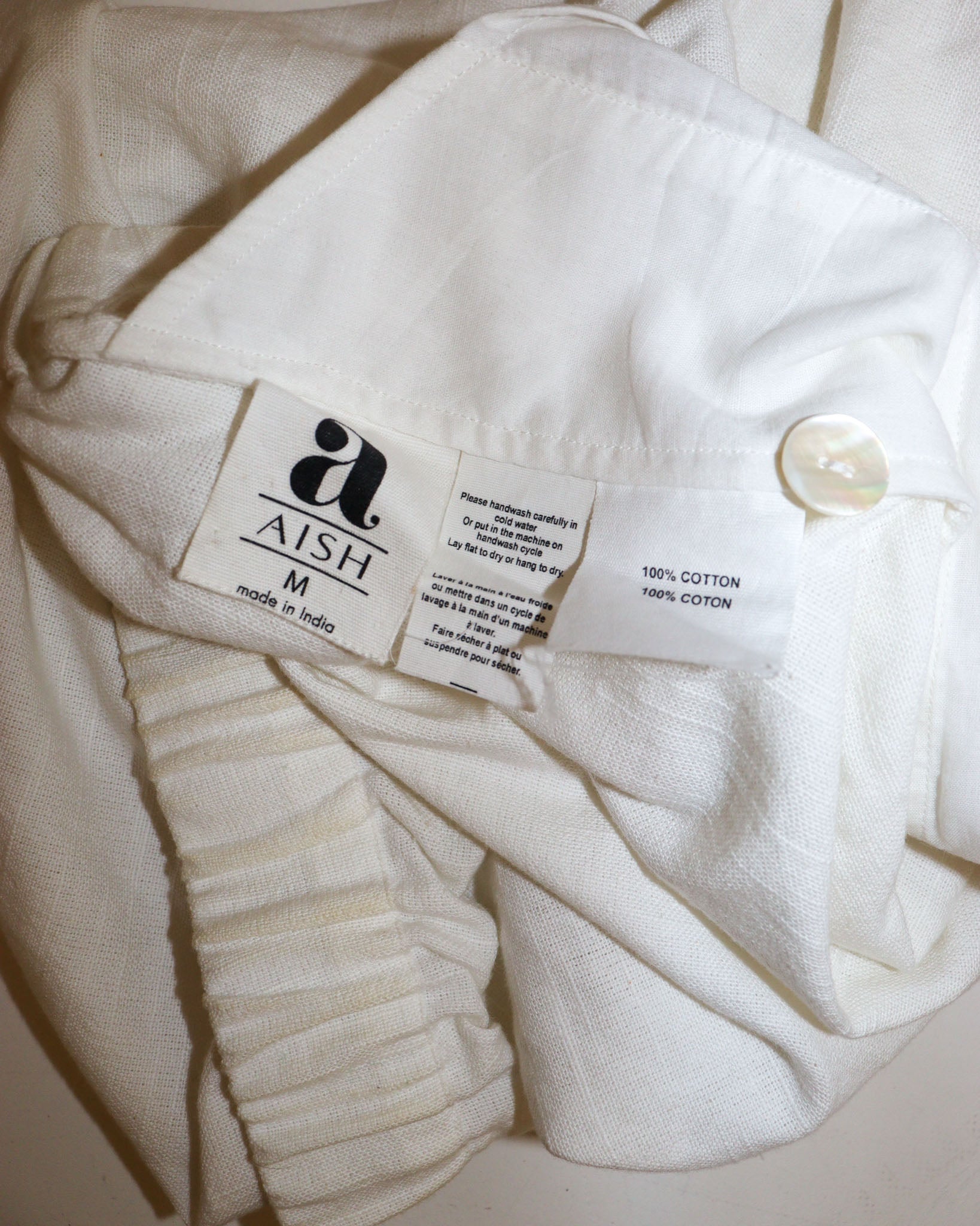 Pre-owned: Aish India Cotton Skirt in White