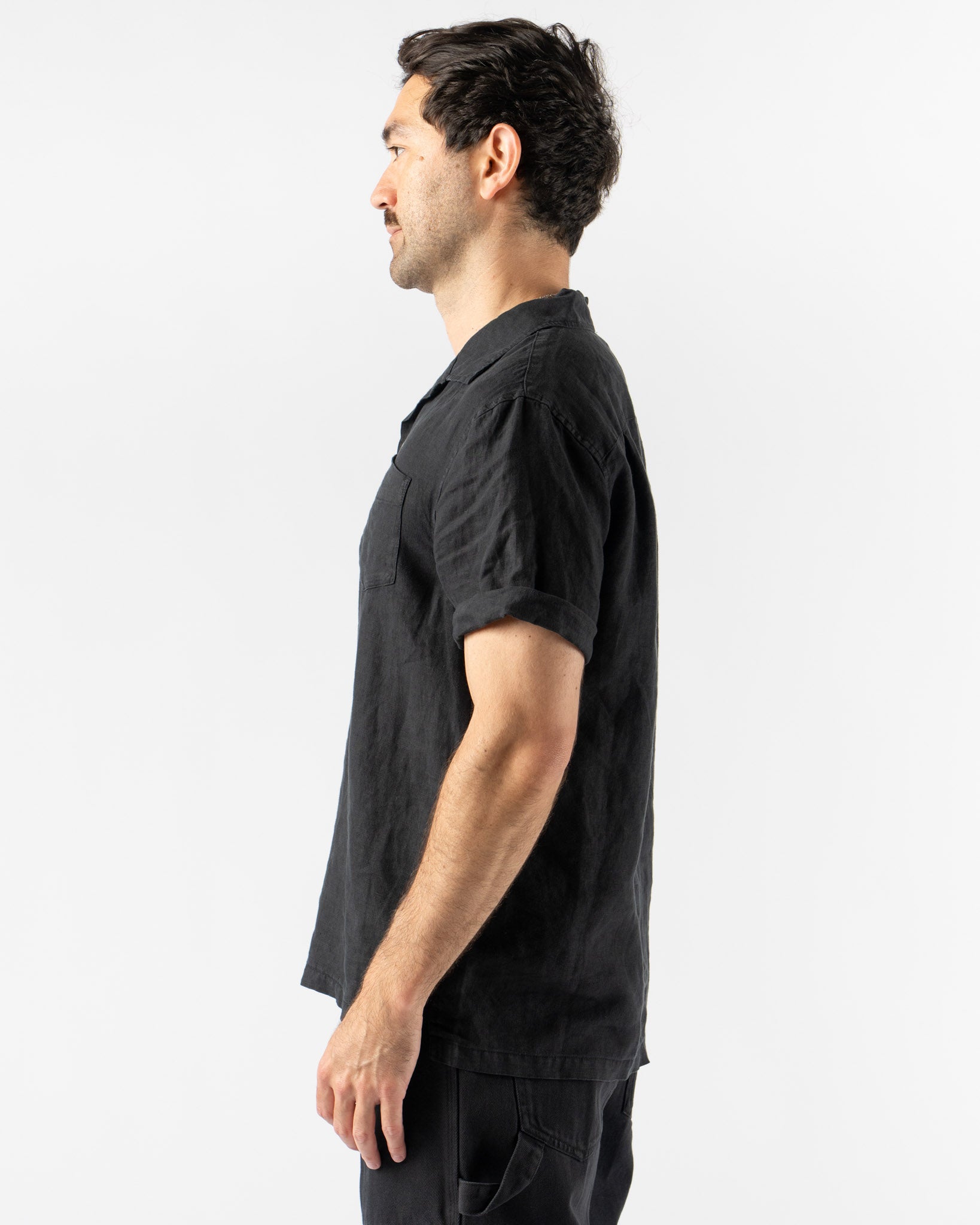 Alex Mill Camp Shirt in Linen Black