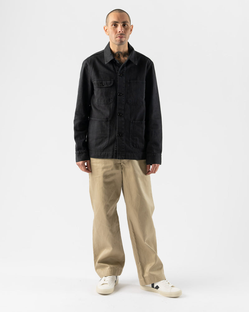 Alex Mill Garment Dyed Work Jacket in Washed Black