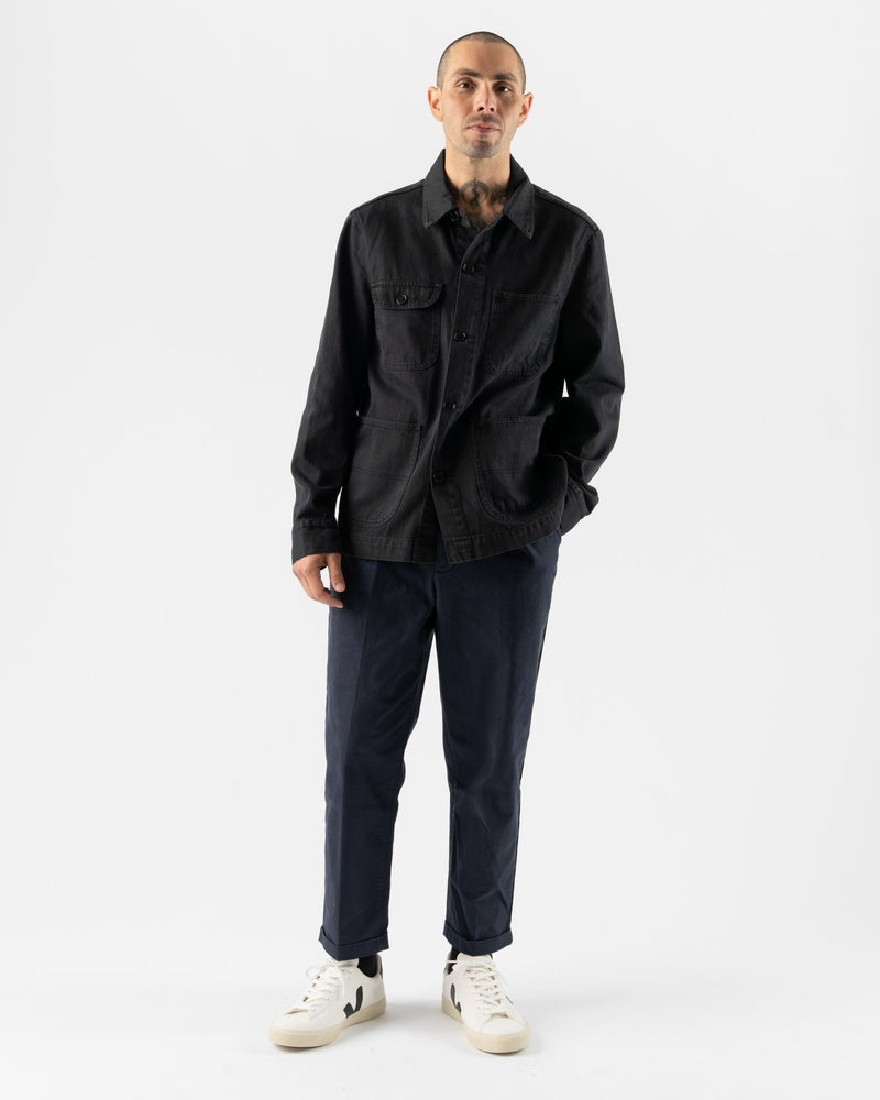 Alex Mill Garment Dyed Work Jacket in Washed Black