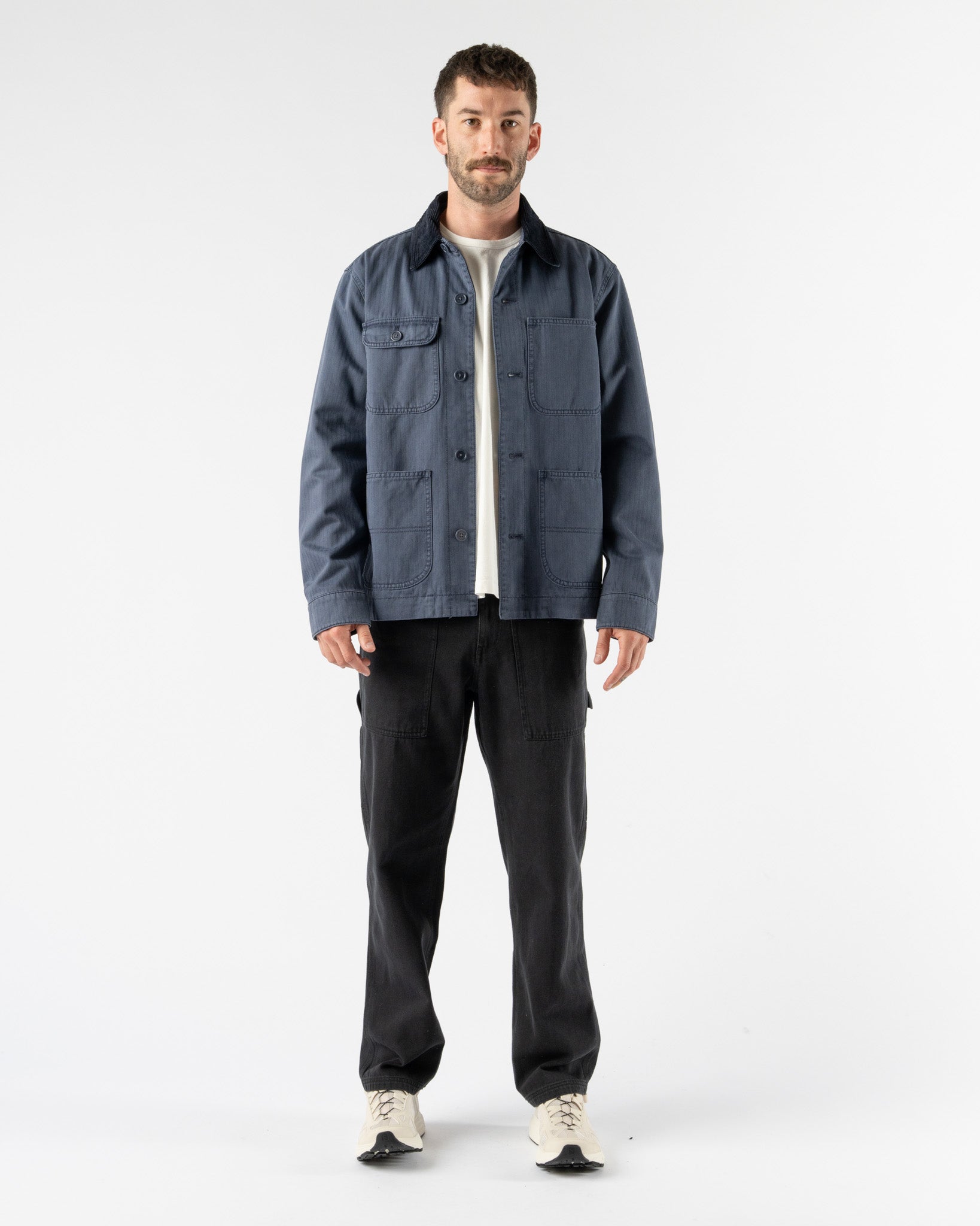 Alex Mill Herringbone Work Jacket in Storm Blue