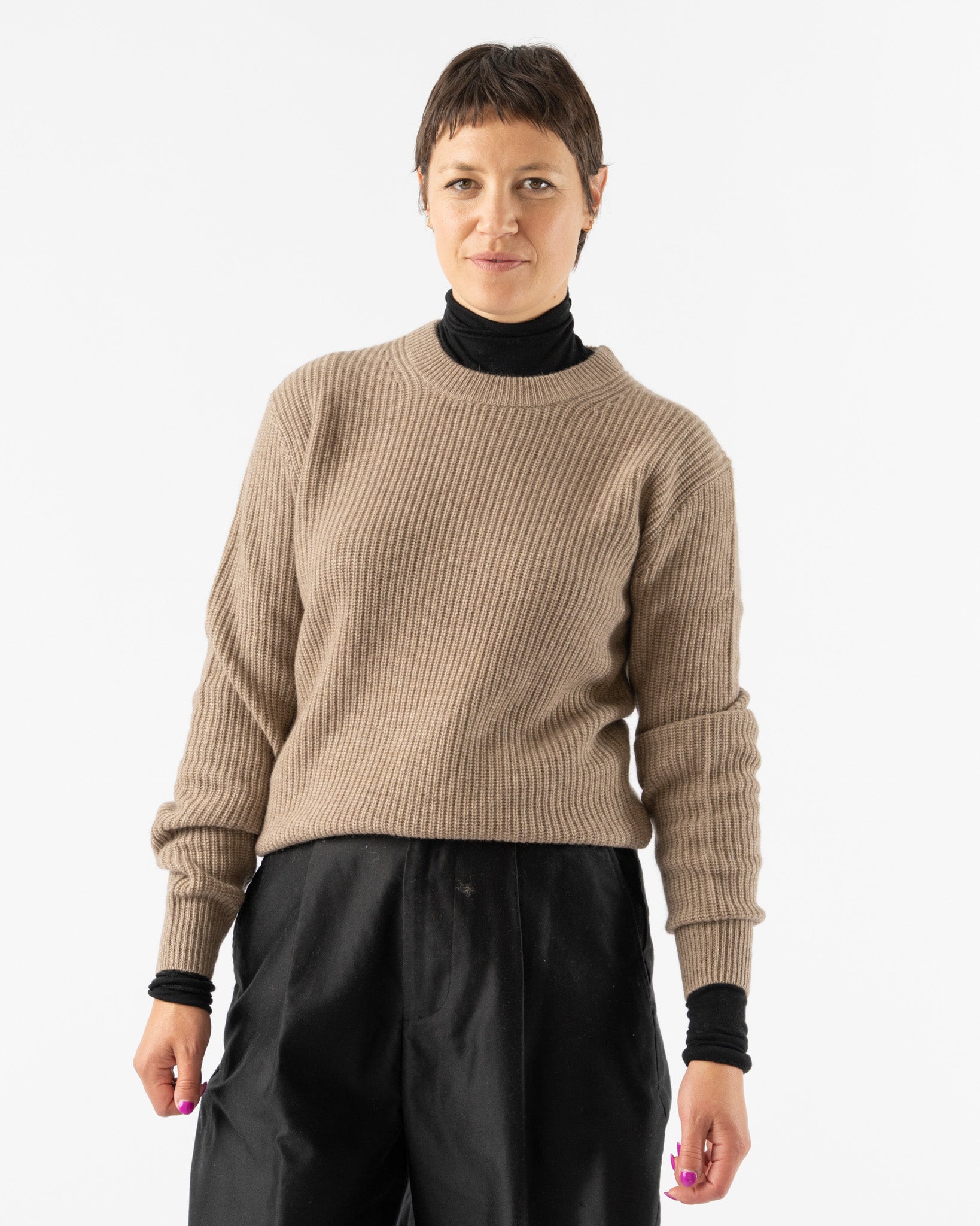 Alex Mill Jordan Washed Cashmere Sweater in Taupe