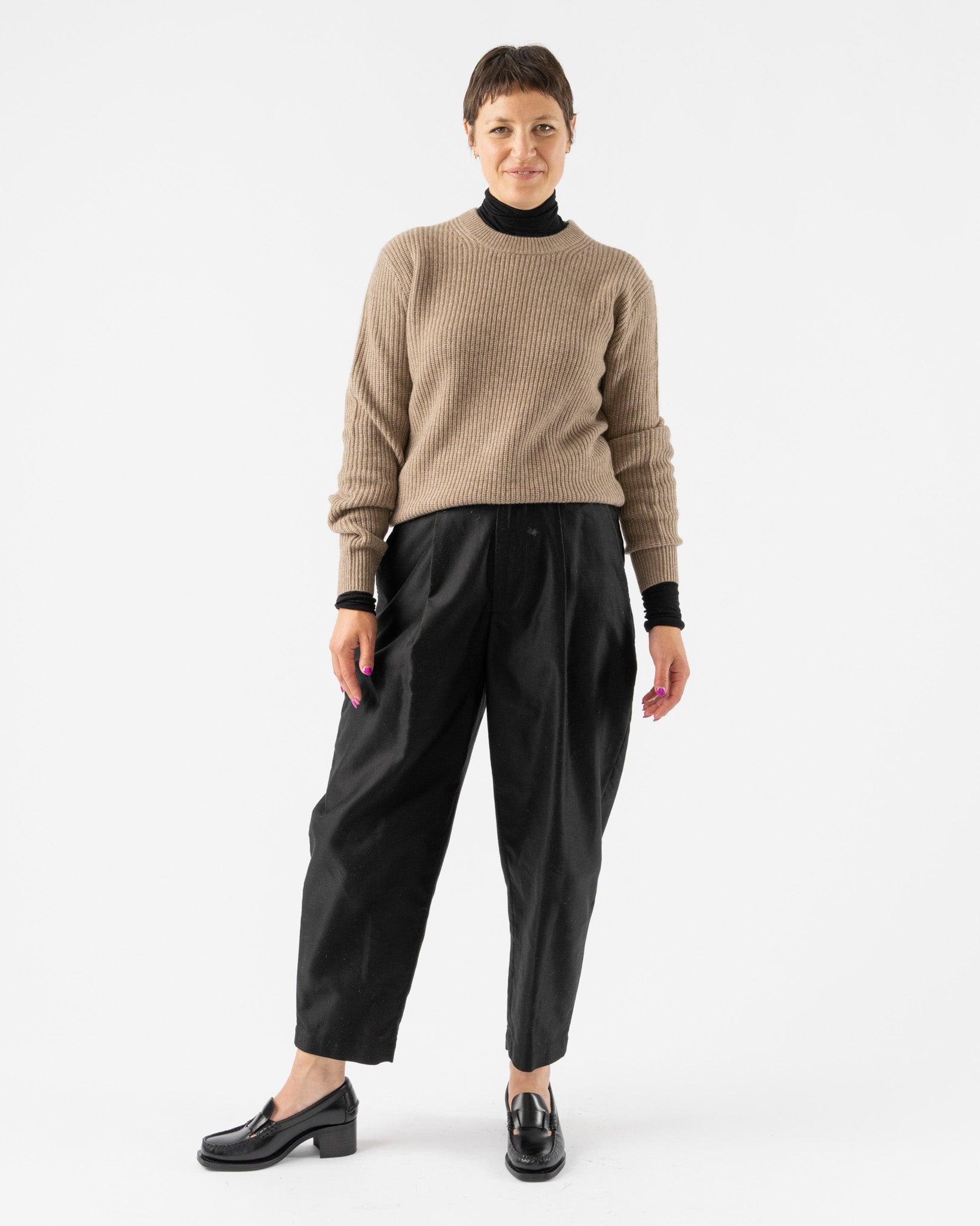 Alex Mill Jordan Washed Cashmere Sweater in Taupe