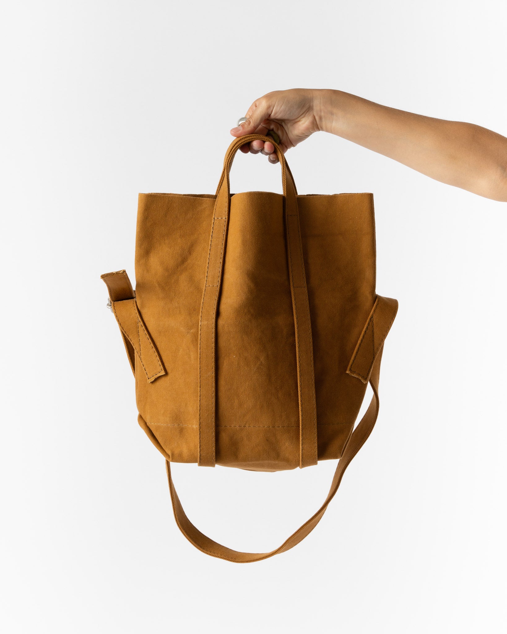 Amiacalva Washed Canvas 2 Way Messenger Bag S in Mustard