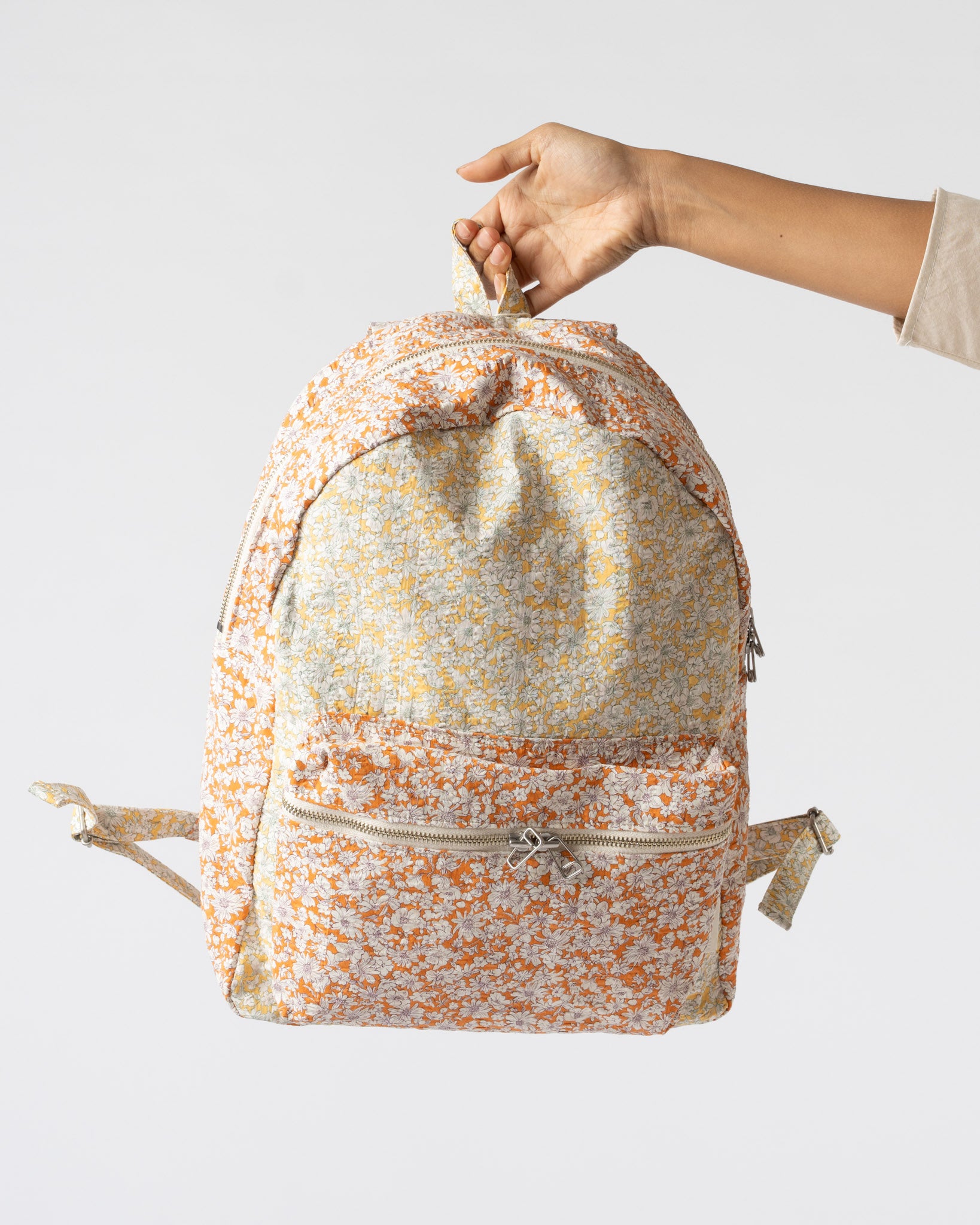 Amiacalva Cotton Ripple Backpack in Floral Orange