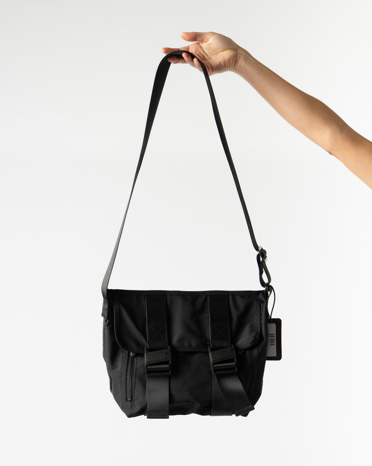 Amiacalva Gabardine Small Messenger Bag in Black