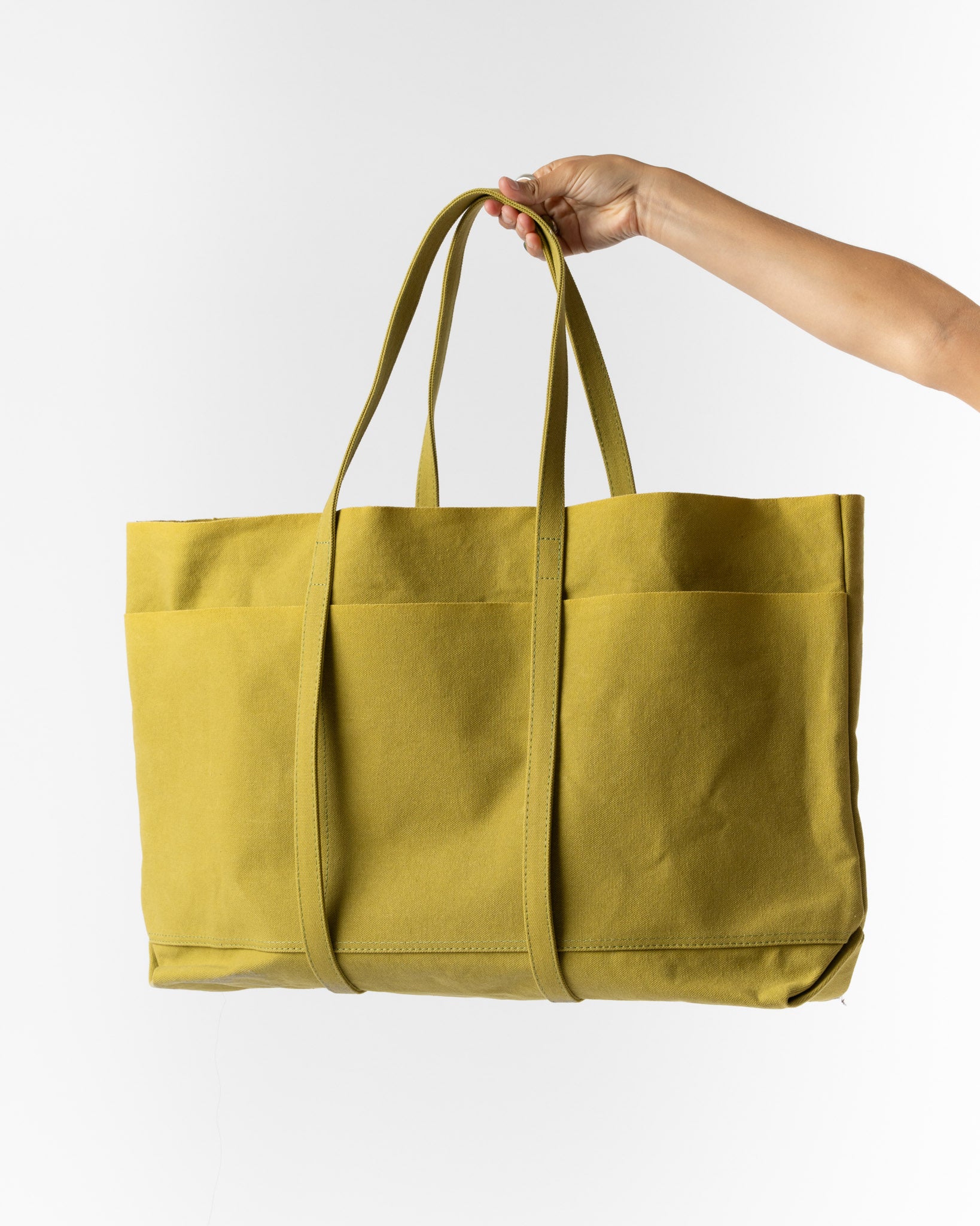 Amiacalva Large Light Ounce Canvas Tote in Lime
