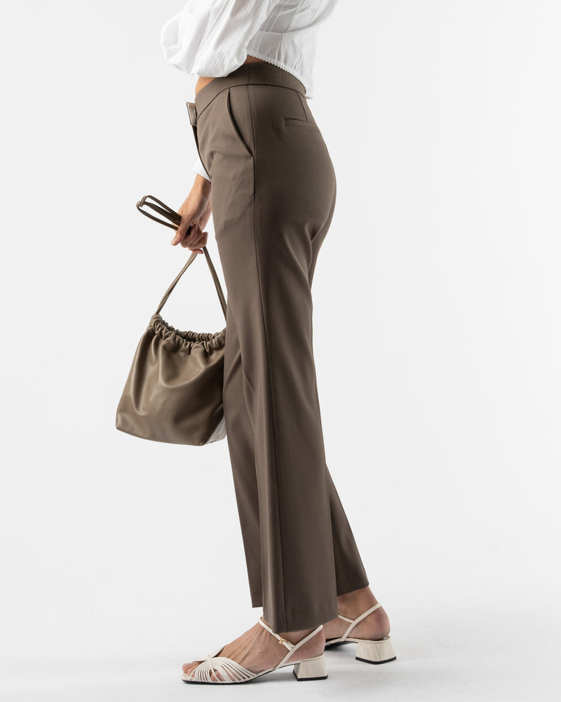 Amomento Straight Fit Wool Pants in Khaki