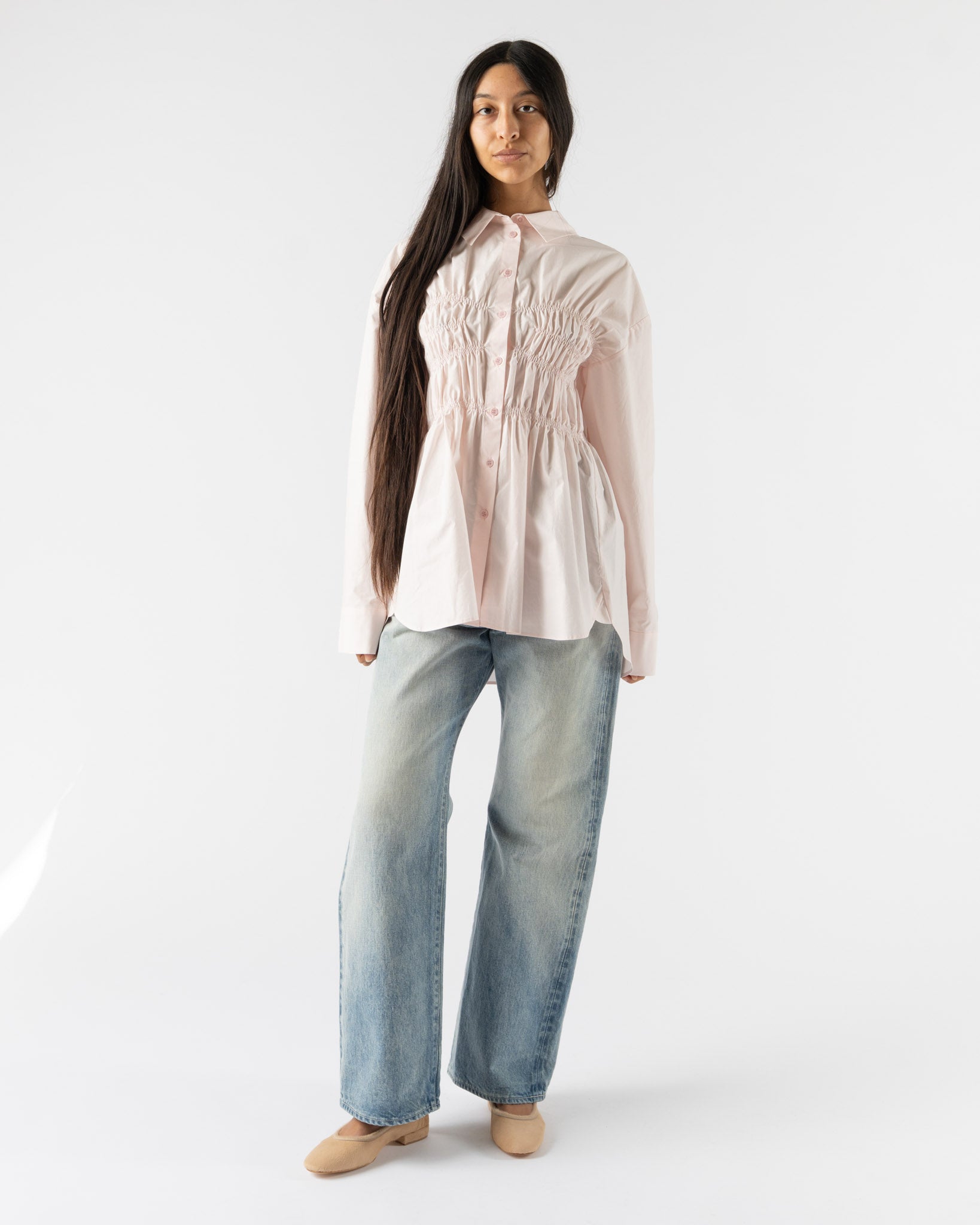 Auralee Selvedge Faded Heavy Denim Pants in Indigo