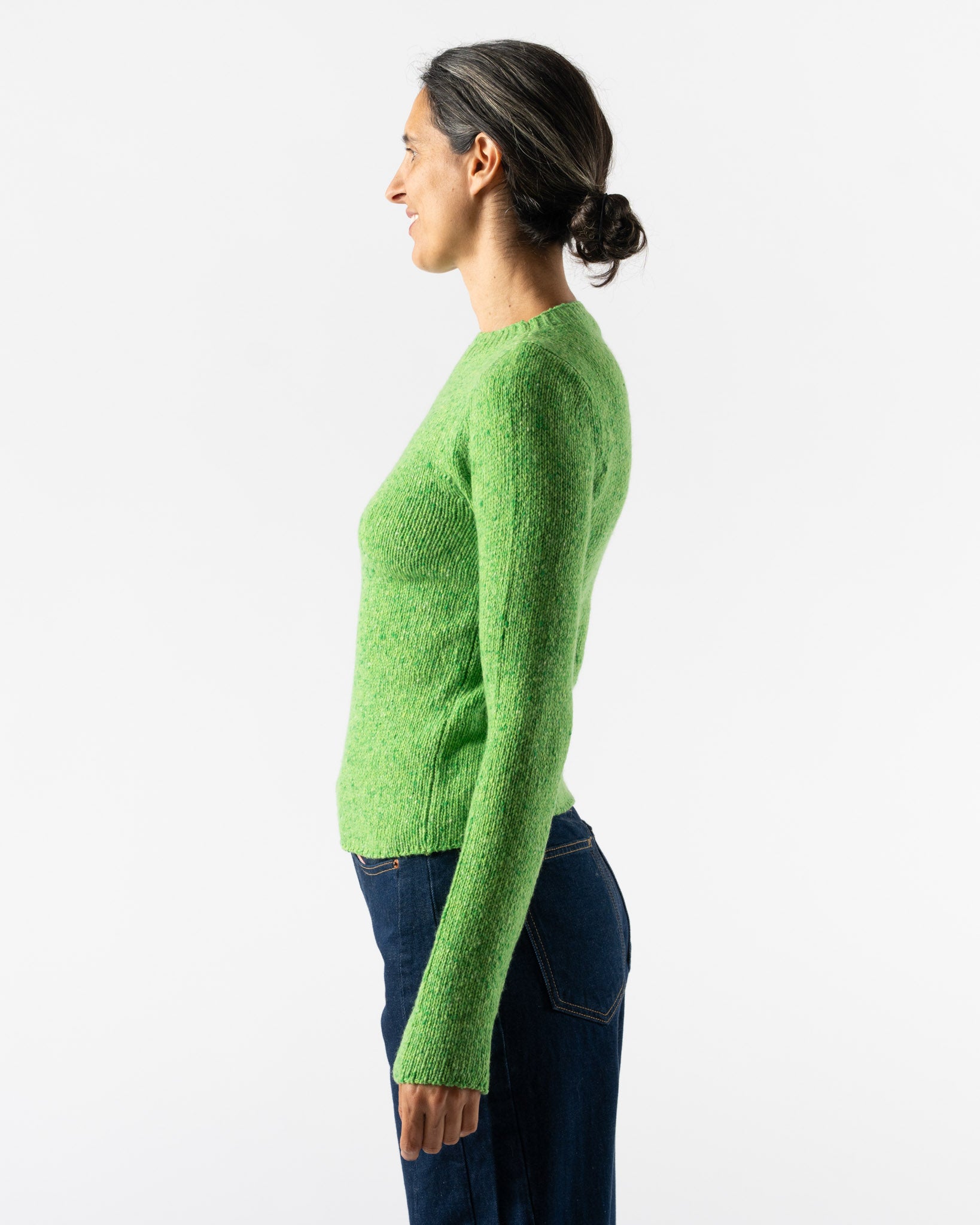 Auralee Cashmere Pullover in Top Green