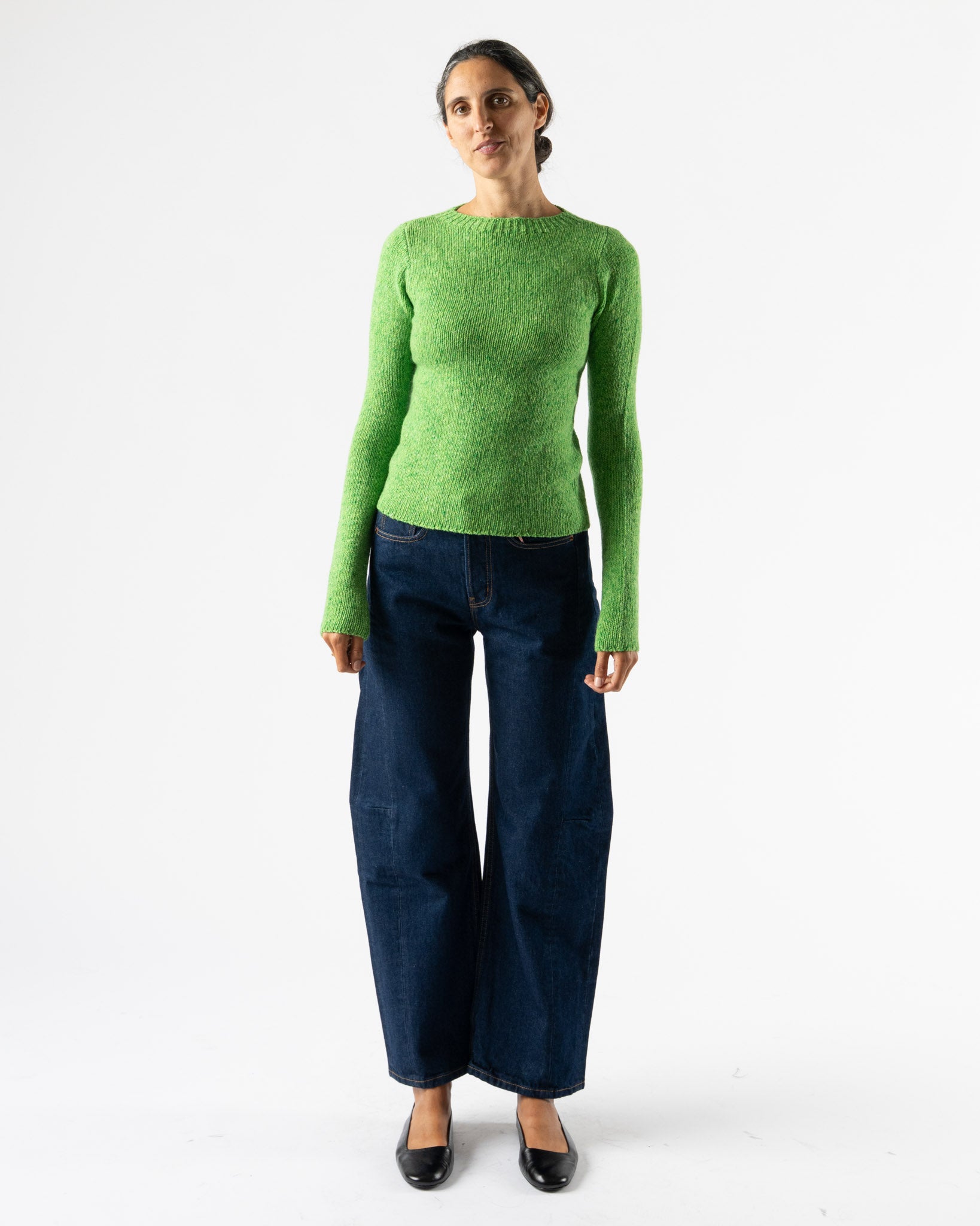 Auralee Cashmere Pullover in Top Green