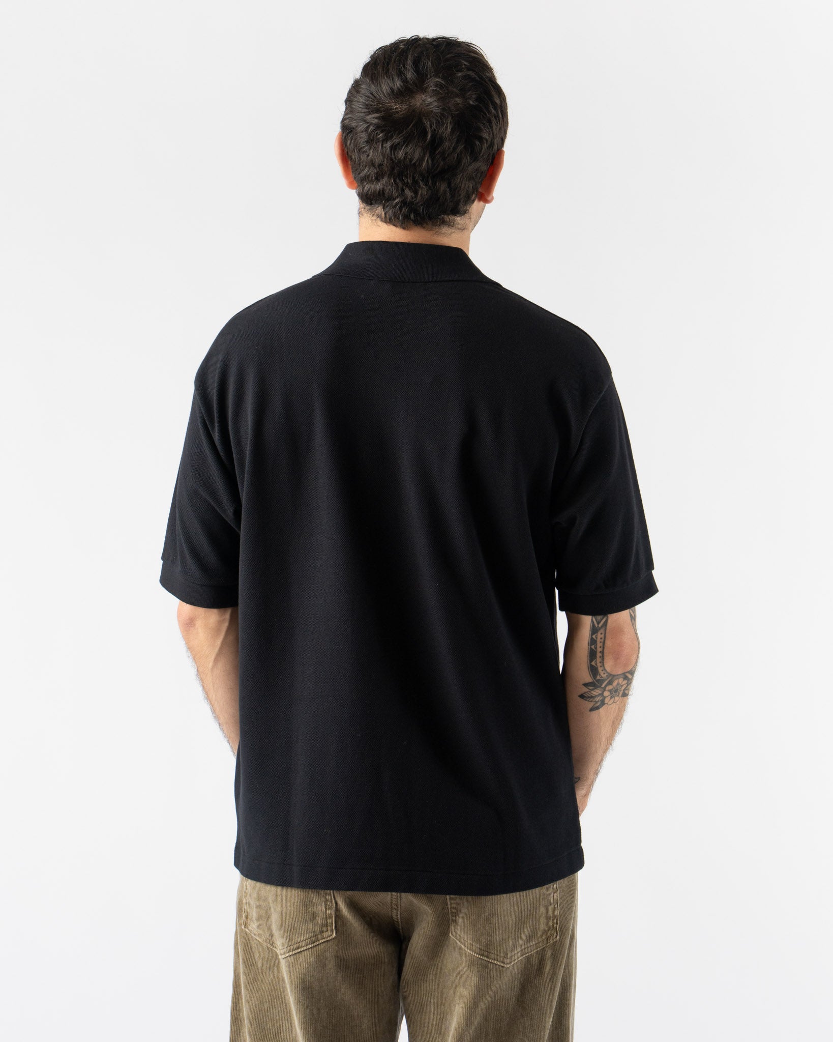 Auralee Pima Cotton Heavy Pique Polo in Dark Navy