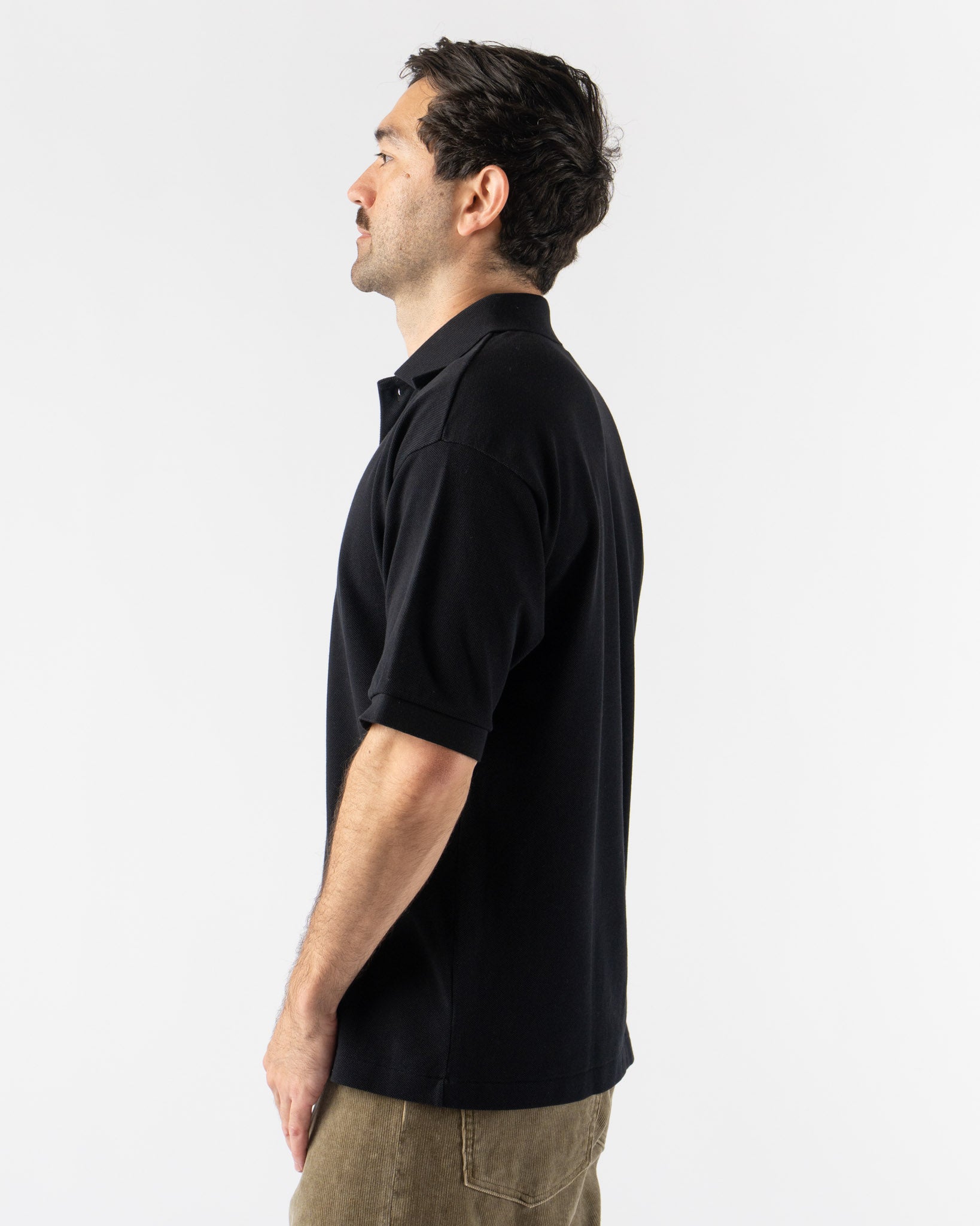 Auralee Pima Cotton Heavy Pique Polo in Dark Navy