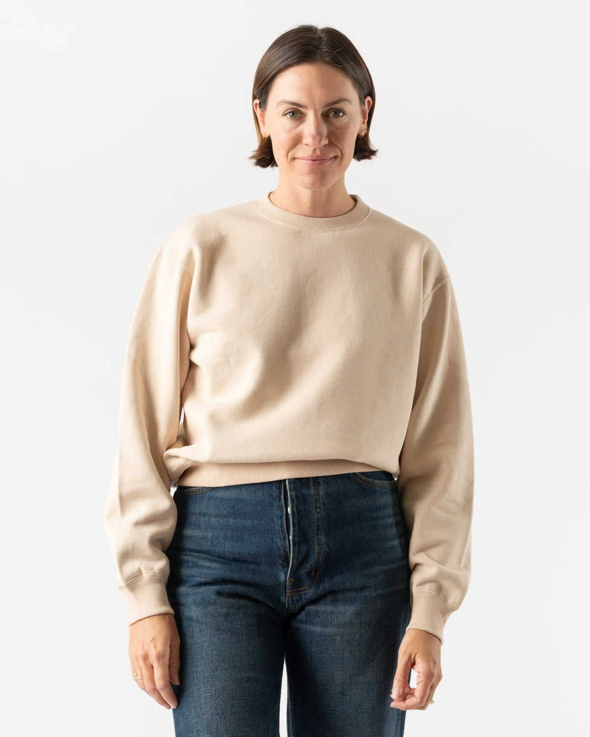 Auralee Smooth Soft BD Sweat Pullover in Blush Pink Curated at 