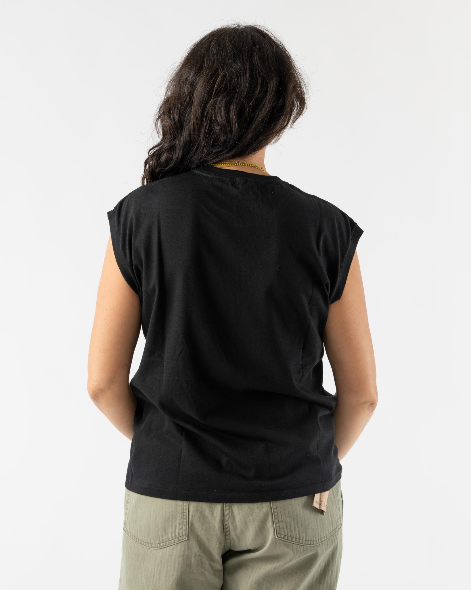 Auralee Seamless Crew Neck Sleeveless in Black