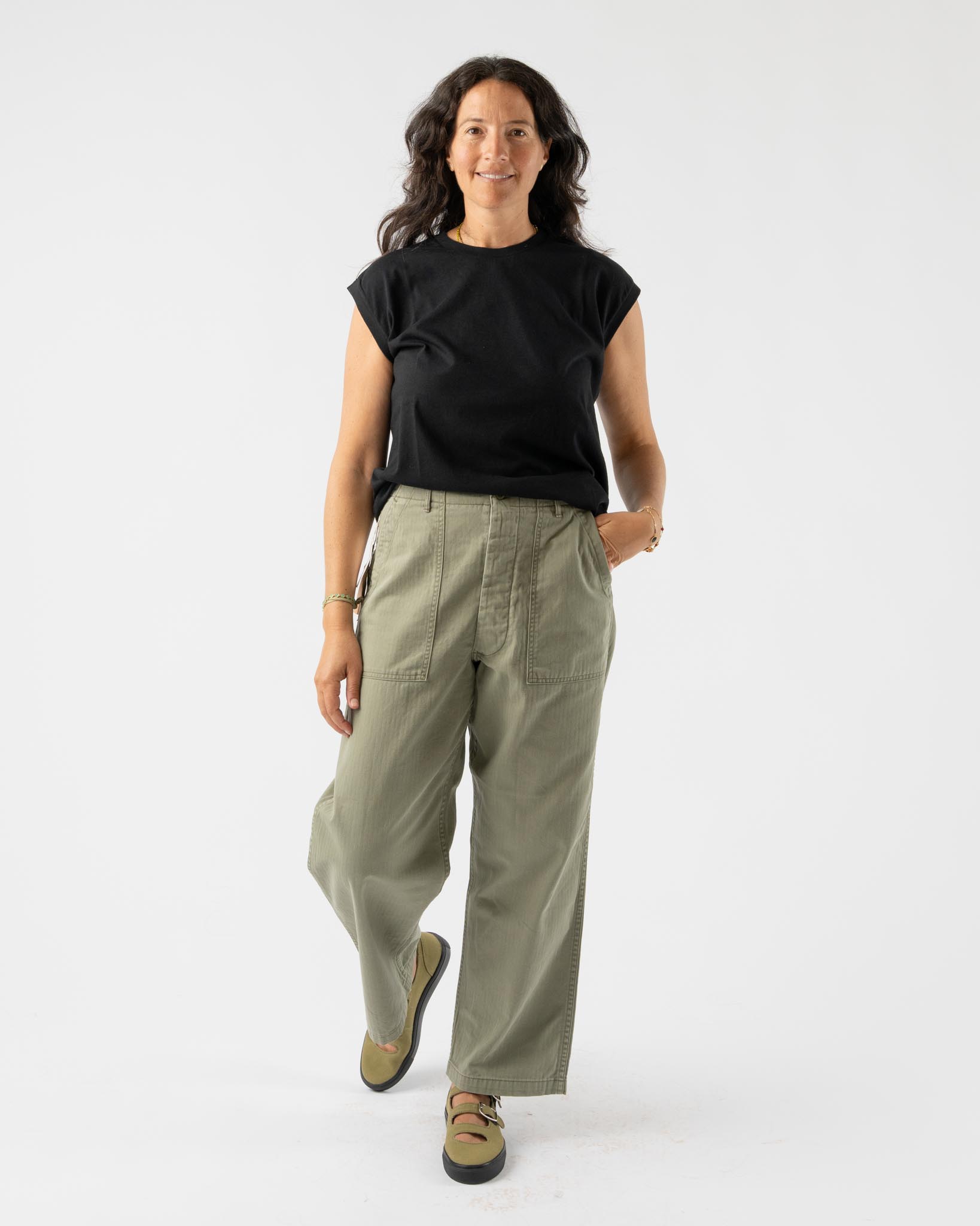 Auralee Seamless Crew Neck Sleeveless in Black