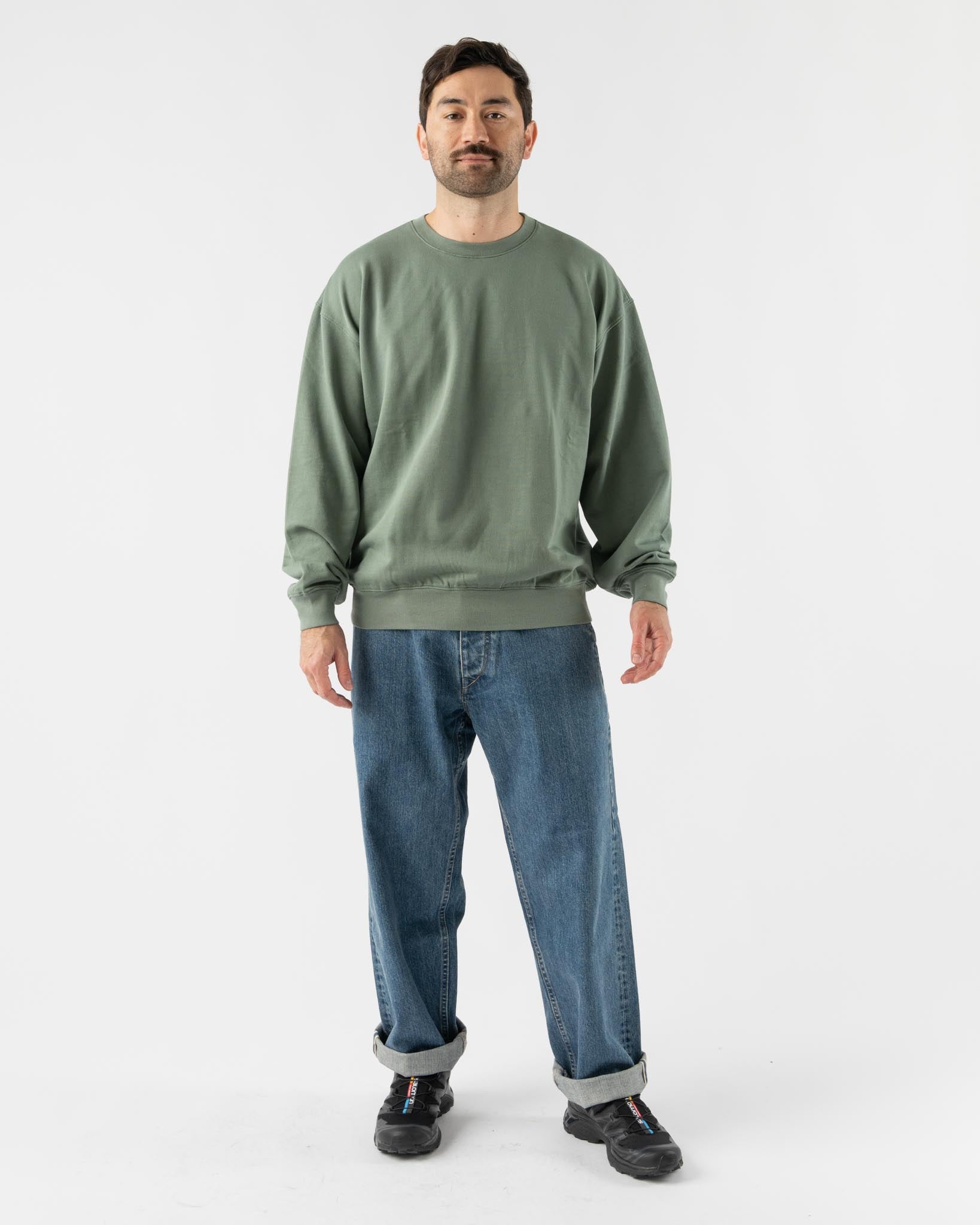 Auralee Super High Gauze Sweat Pullover in Dusty Green
