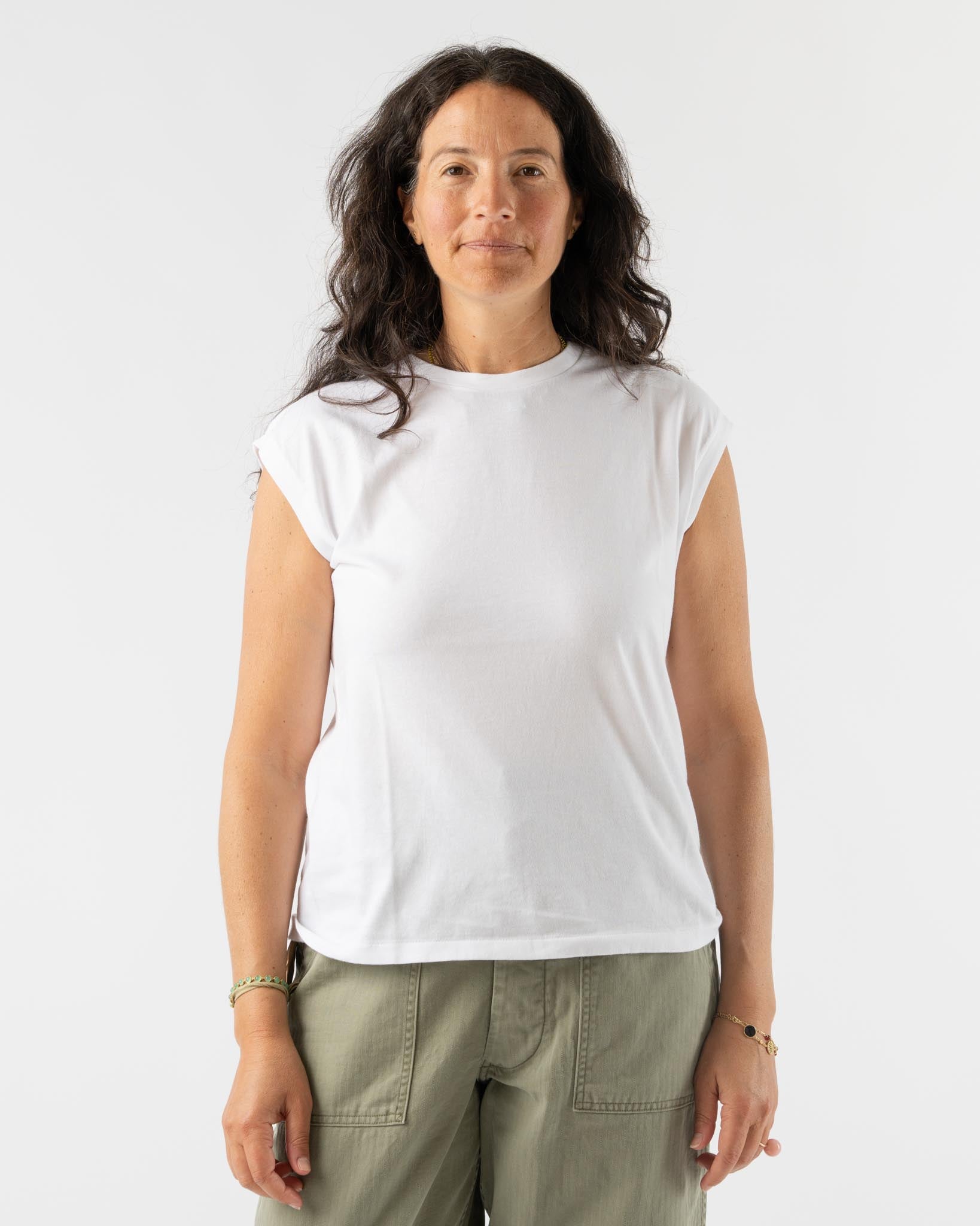 Auralee Seamless Crew Neck Sleeveless in White