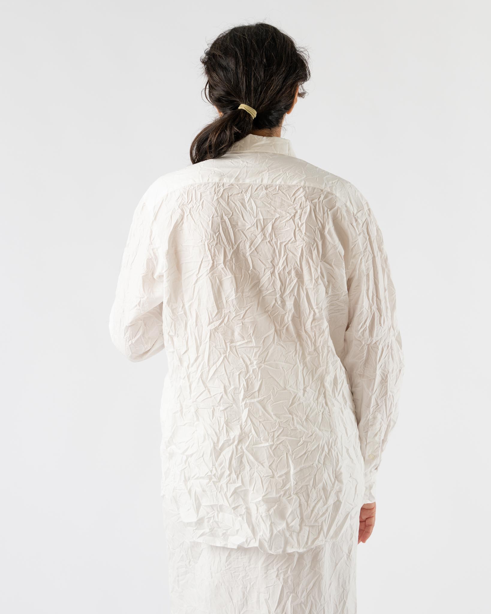 Auralee Wrinkled Washed Finx Twill Shirt in White