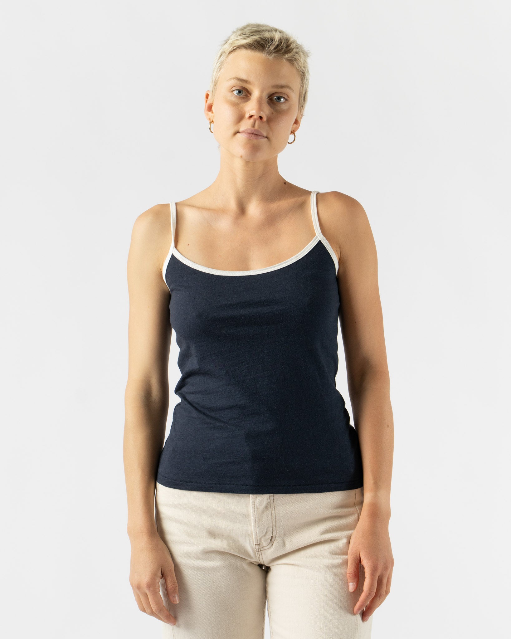 B Sides Zora Ringer Tank in Navy/White