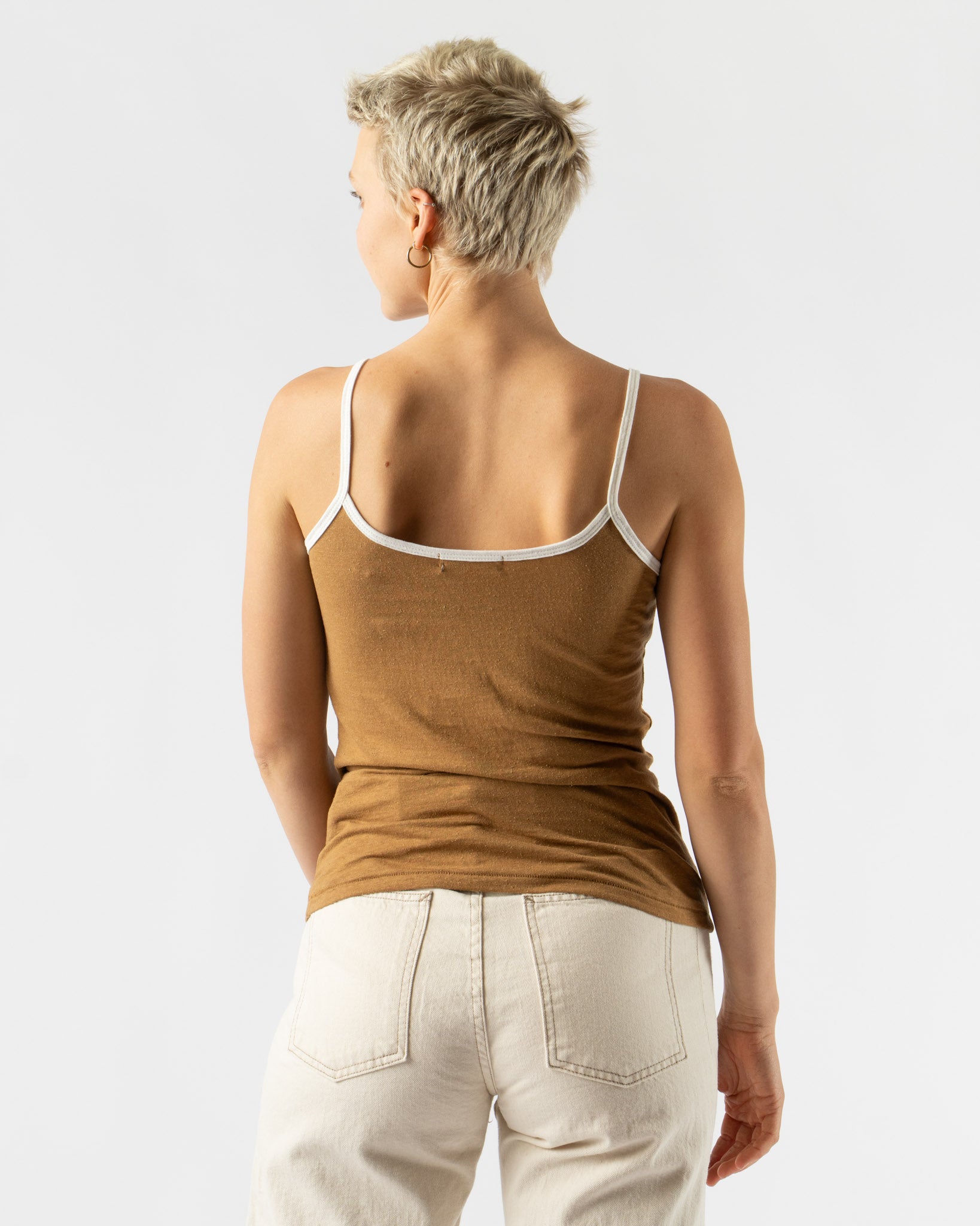 B Sides Zora Ringer Tank in Camel/White