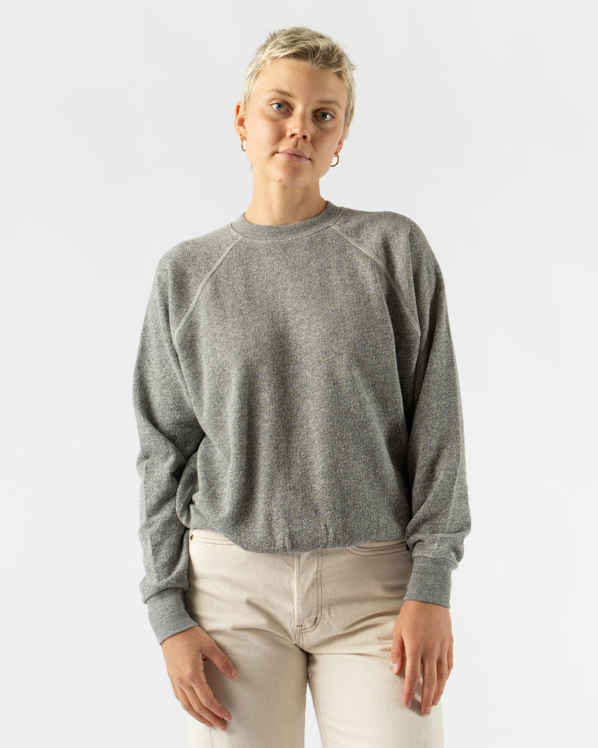B Sides Crewneck Sweatshirt in Heather Grey Curated at Jake and Jones