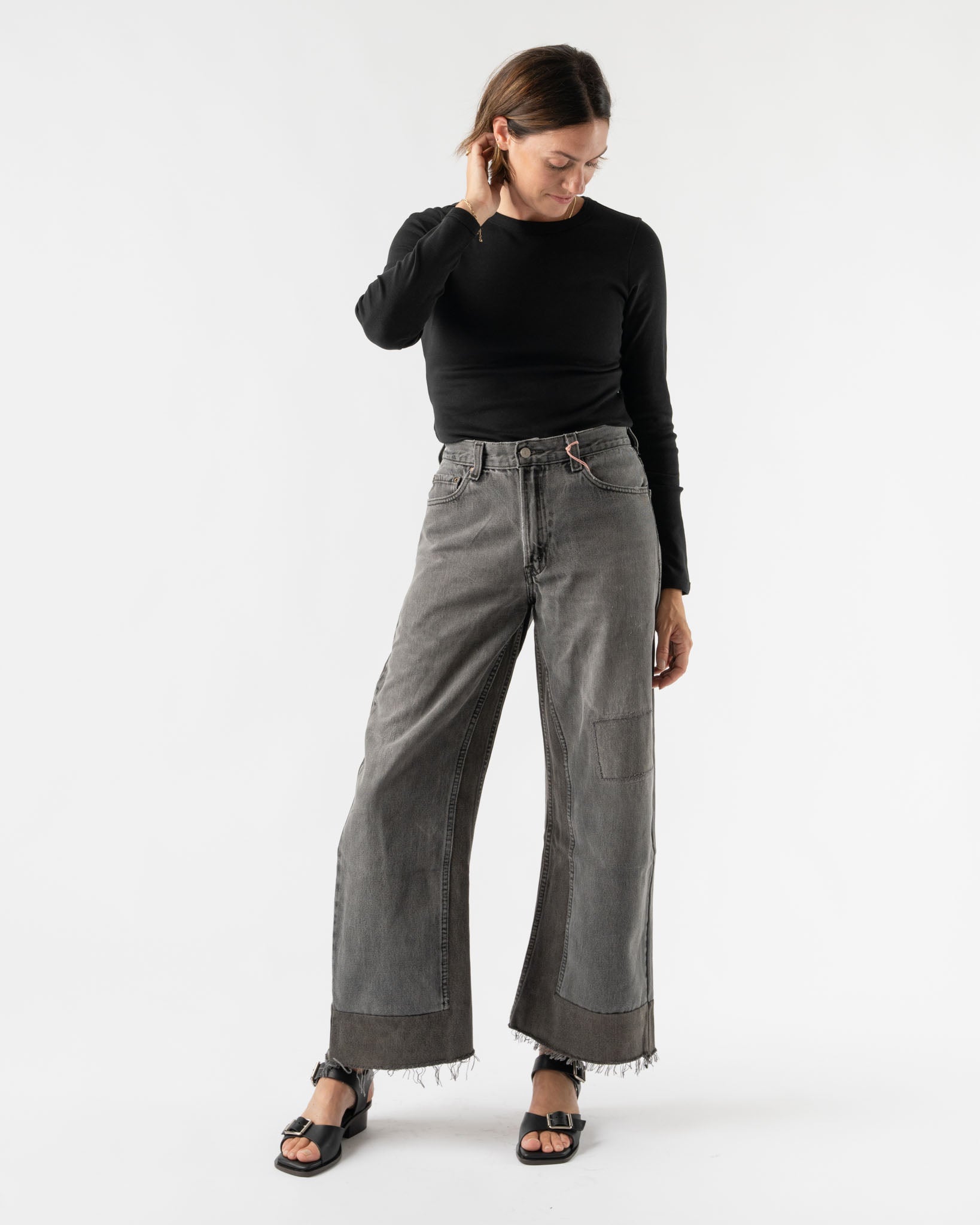 B Sides Reworked Culotte Jean in Vintage Black