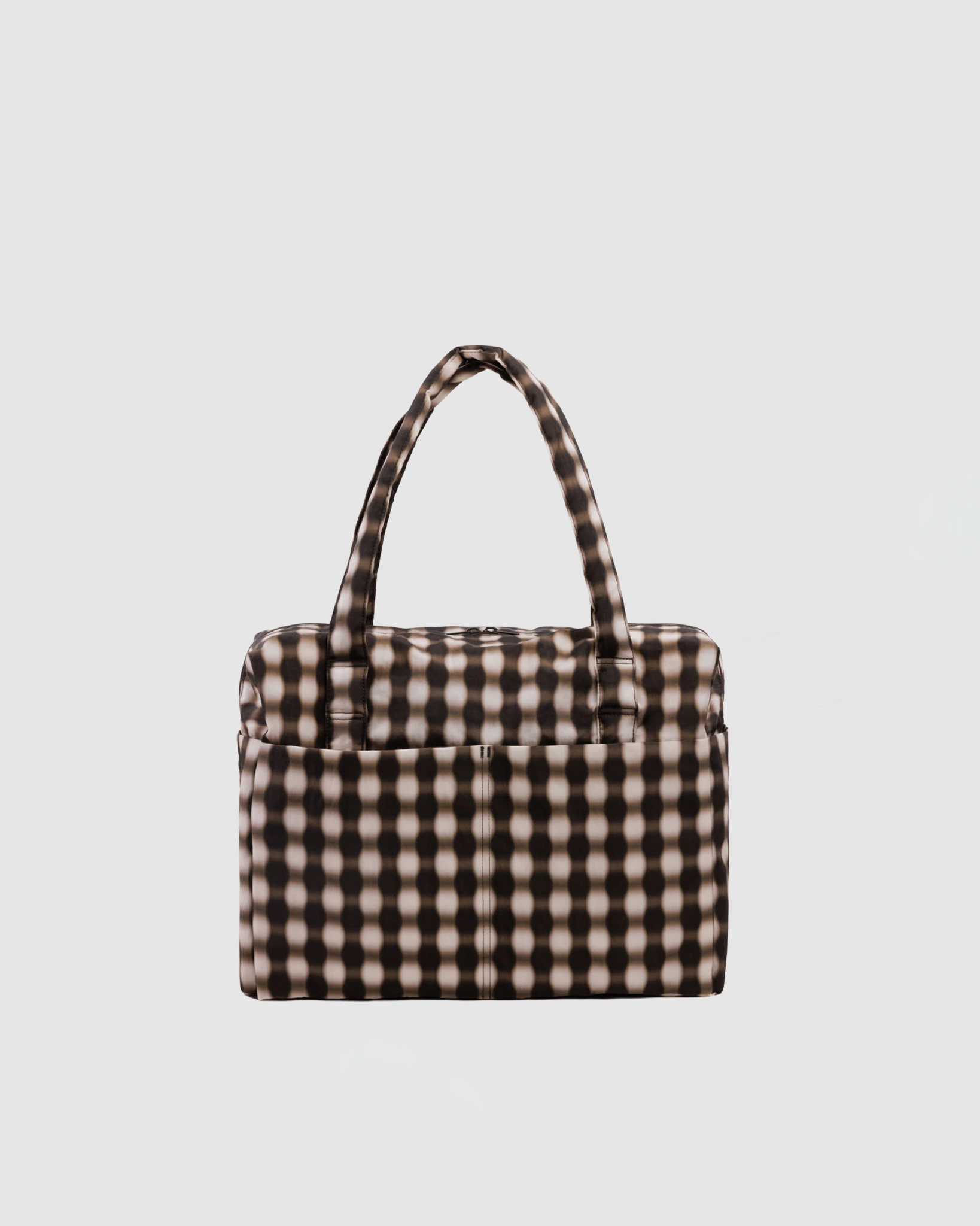 Baggu Cloud Carry On in Blurred Gingham Brown
