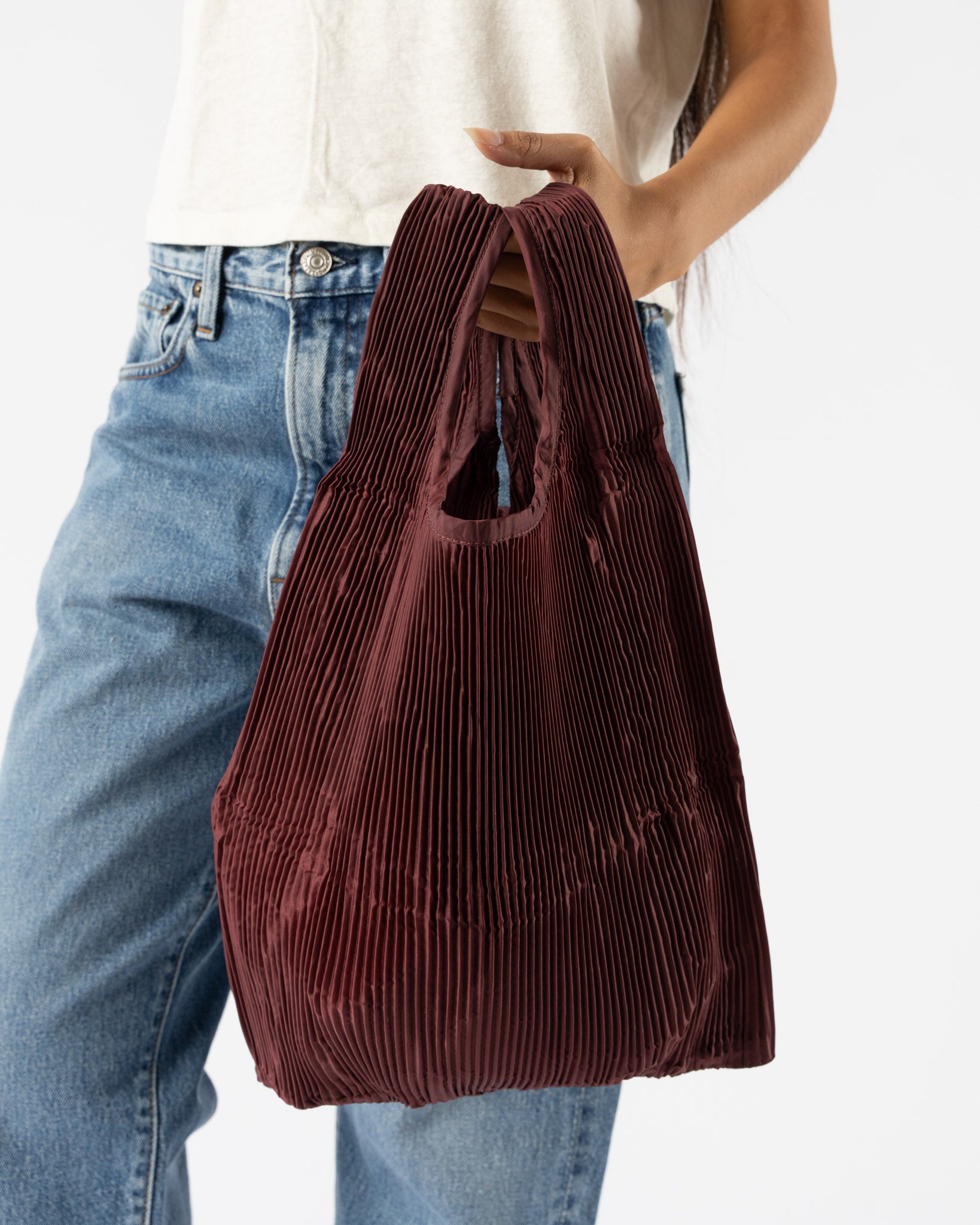 Baggu Pleated Baggu in Mahogany