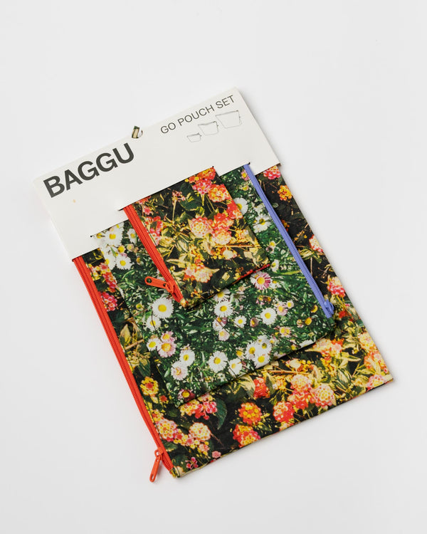 Baggu Go Pouch Set in Photo Florals