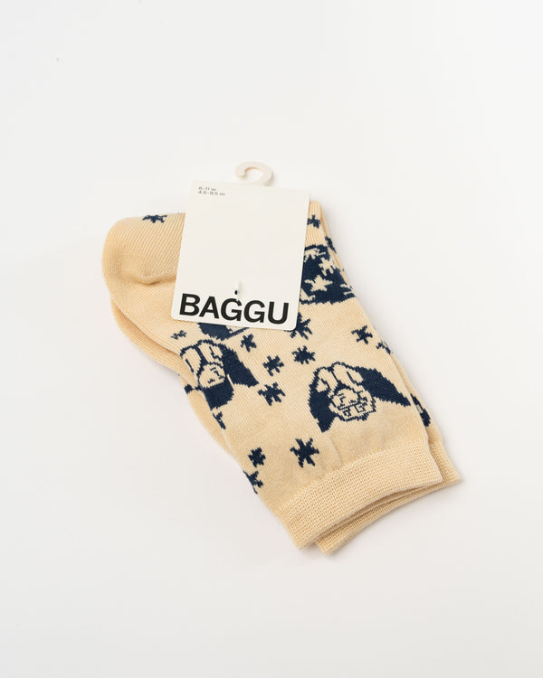 Baggu Crew Sock in Cherub Bows
