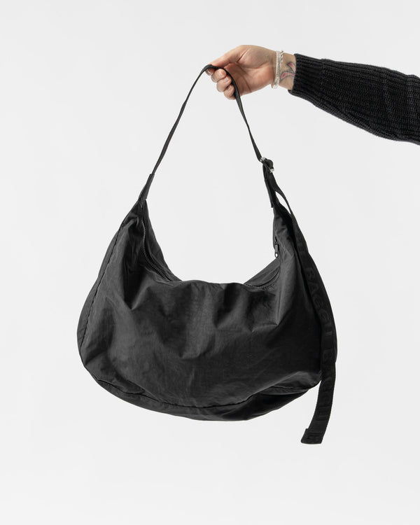 Baggu Large Nylon Crescent Bag in Black
