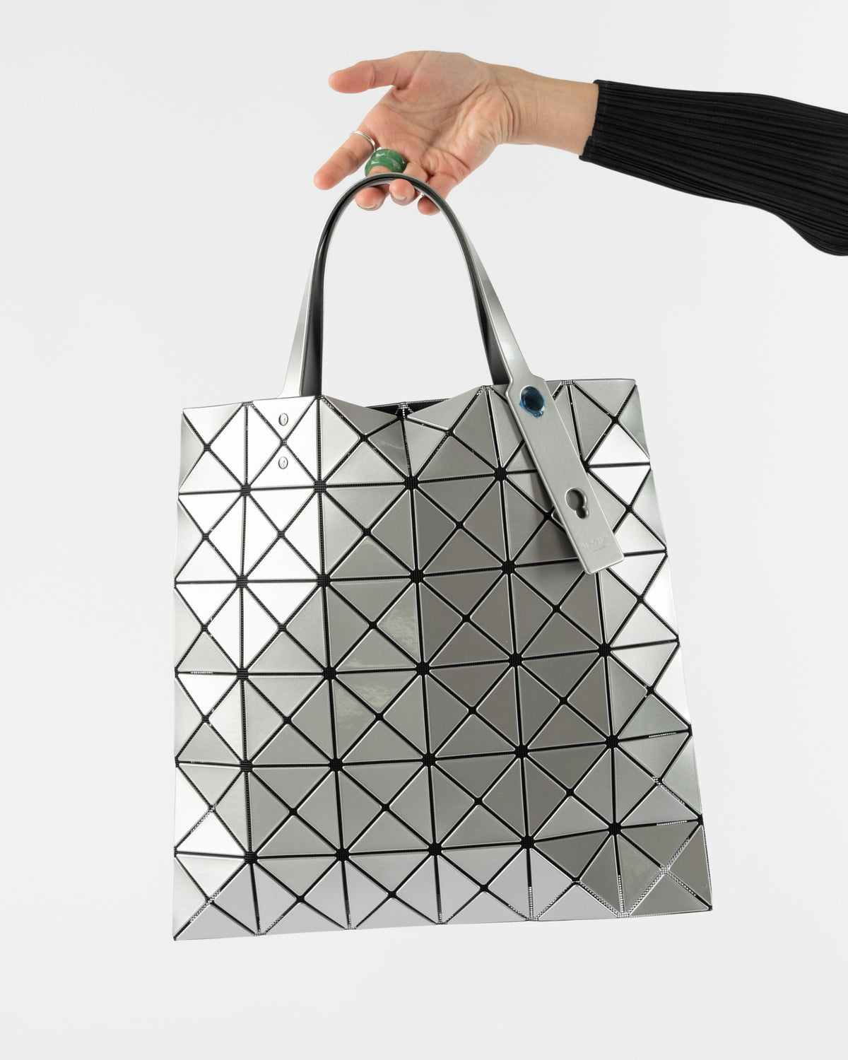 Bao Bao Lucent Geometric Tote Bag in Silver Curated at Jake and Jones