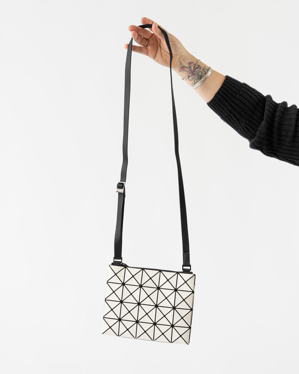Bao Bao Duo Geometric Crossbody Bag in White x Black Curated at 