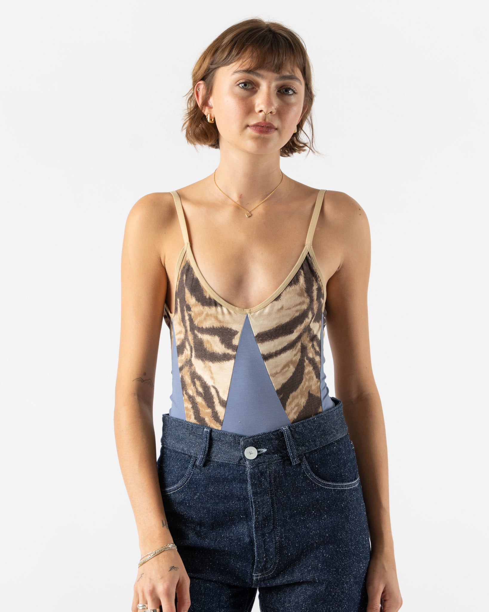 Baserange Net Body in Tiger-Koel Blue