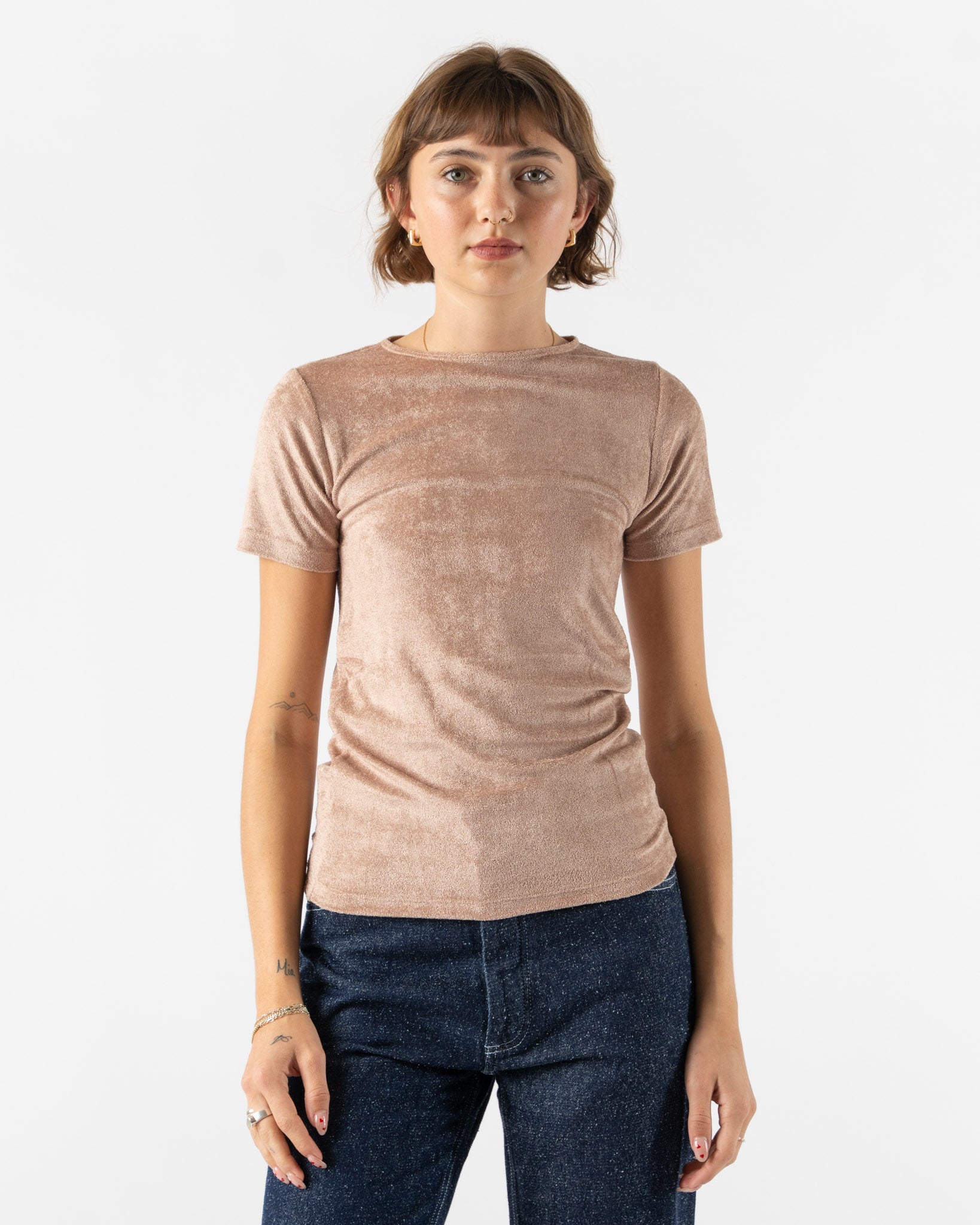 Baserange Omo Tee Shirt in Alba Brown Curated at Jake and Jones