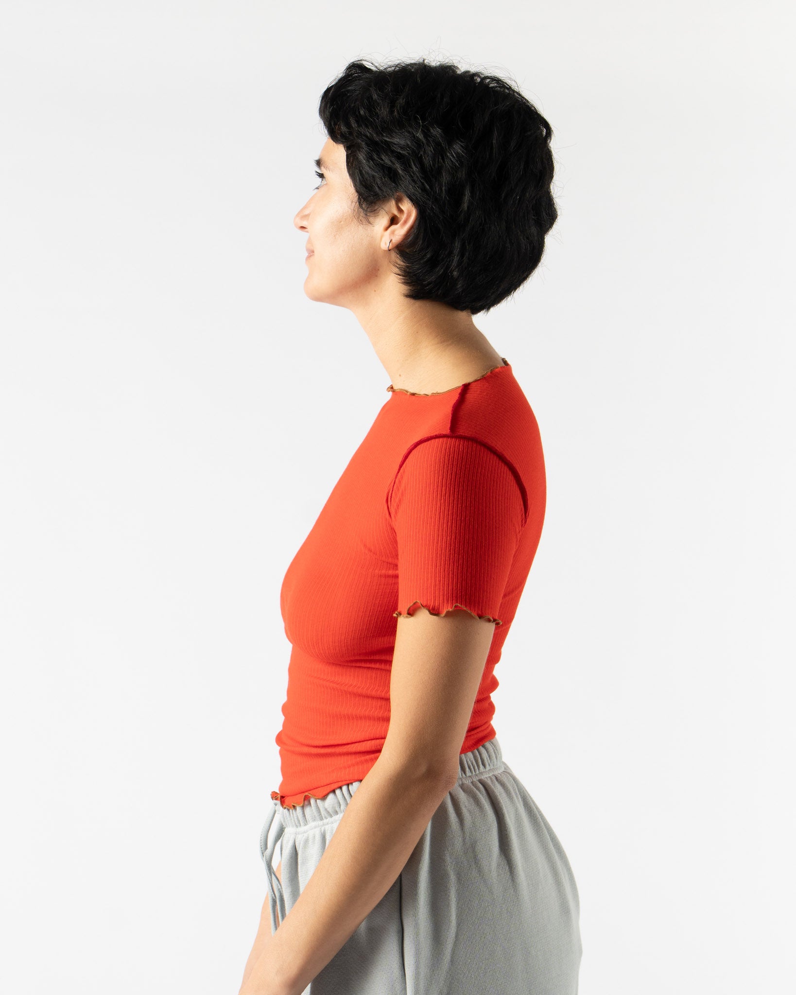Baserange Vein Tee Shirt in My Red