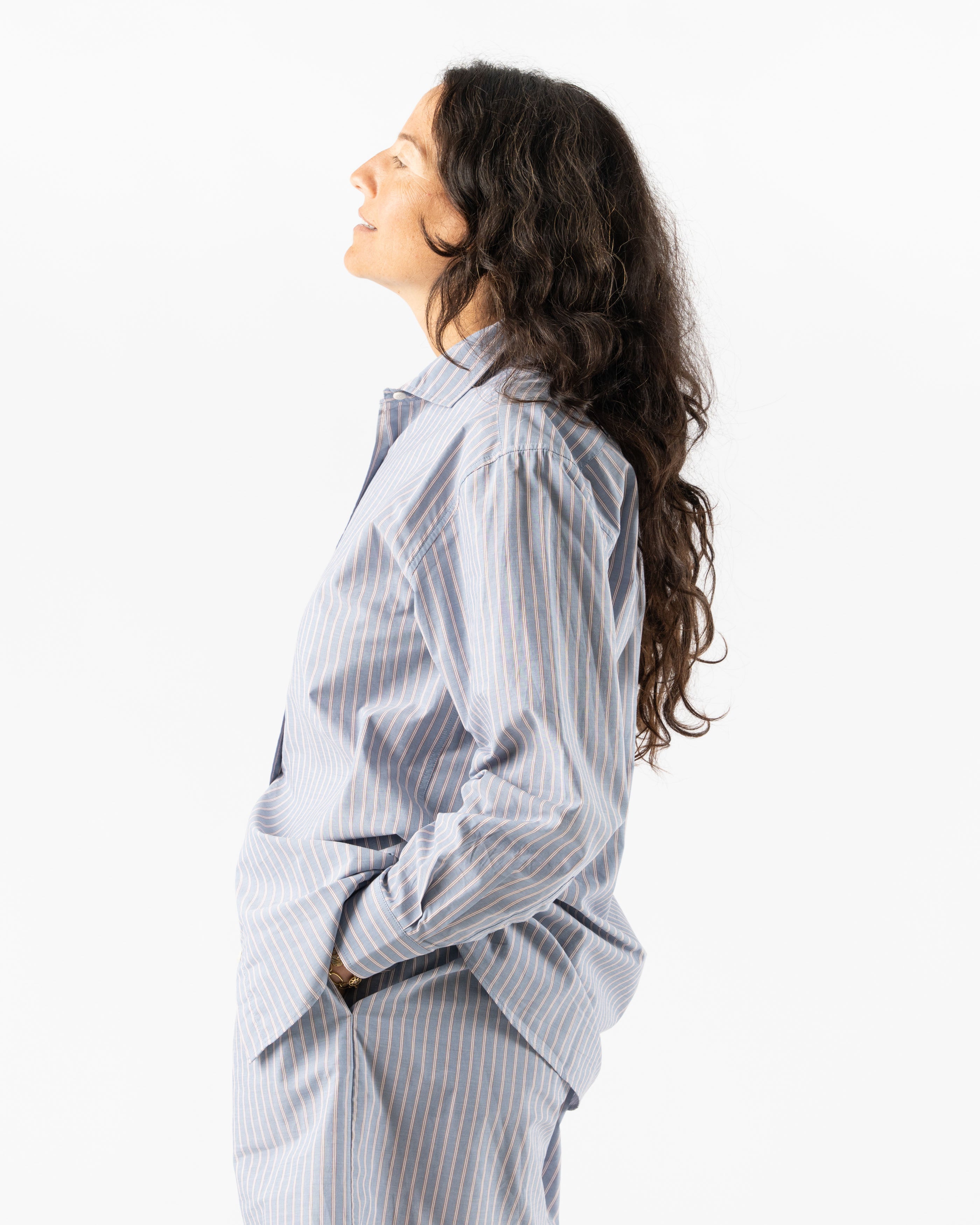 Baserange Ole Shirt in Red Blue Stripe