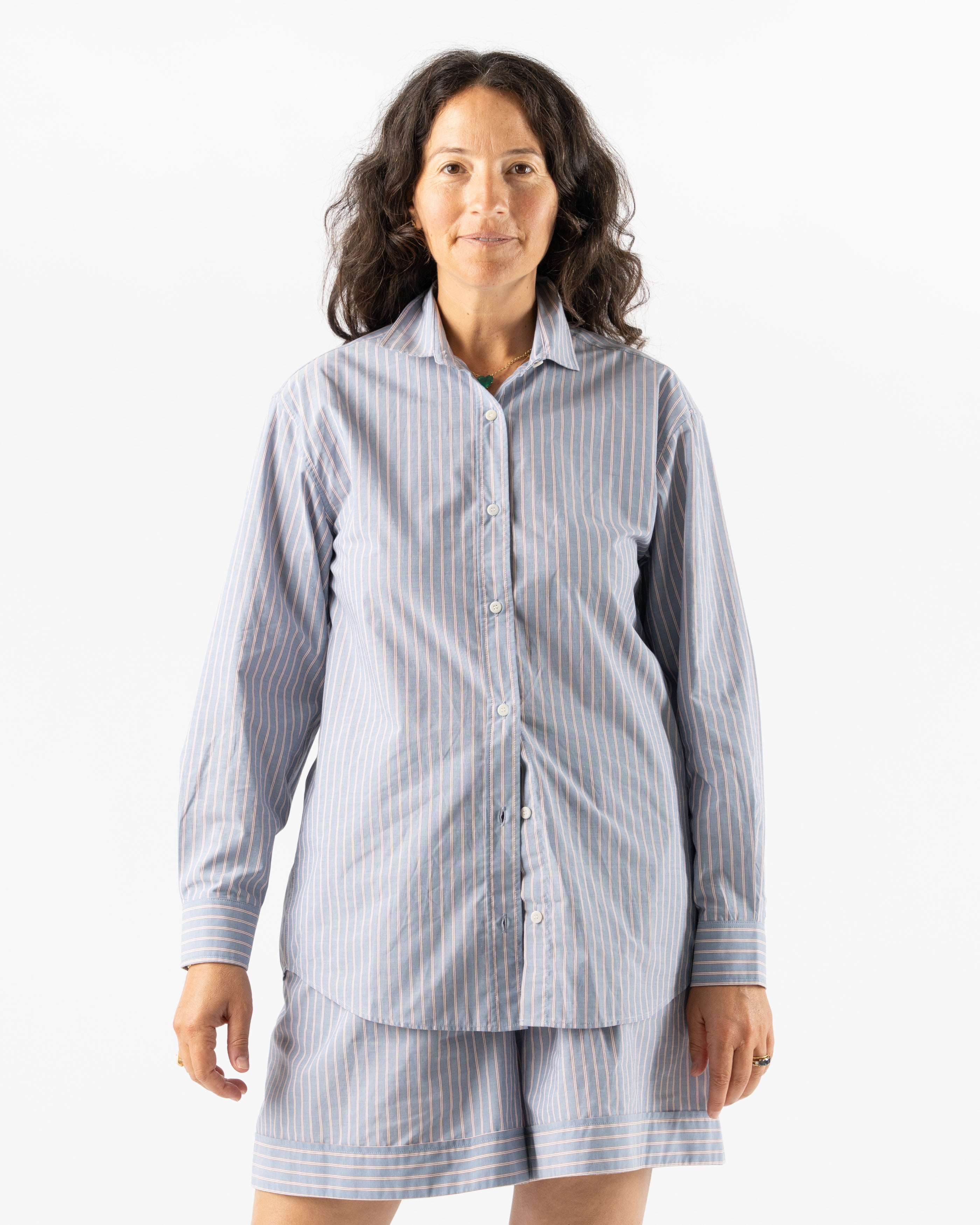 Baserange Ole Shirt in Red Blue Stripe