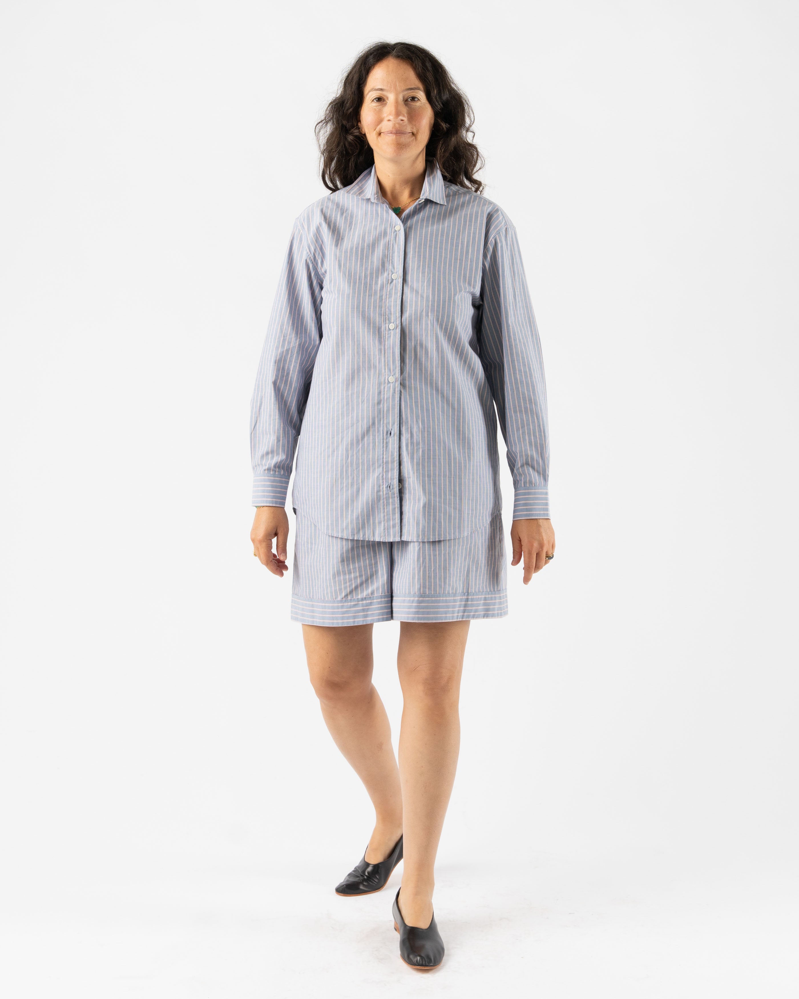 Baserange Ole Shirt in Red Blue Stripe