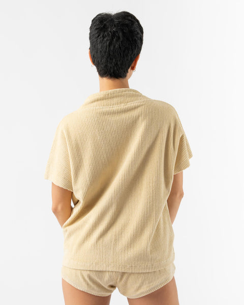 Baserange Pose Top in Beige Curated at Jake and Jones