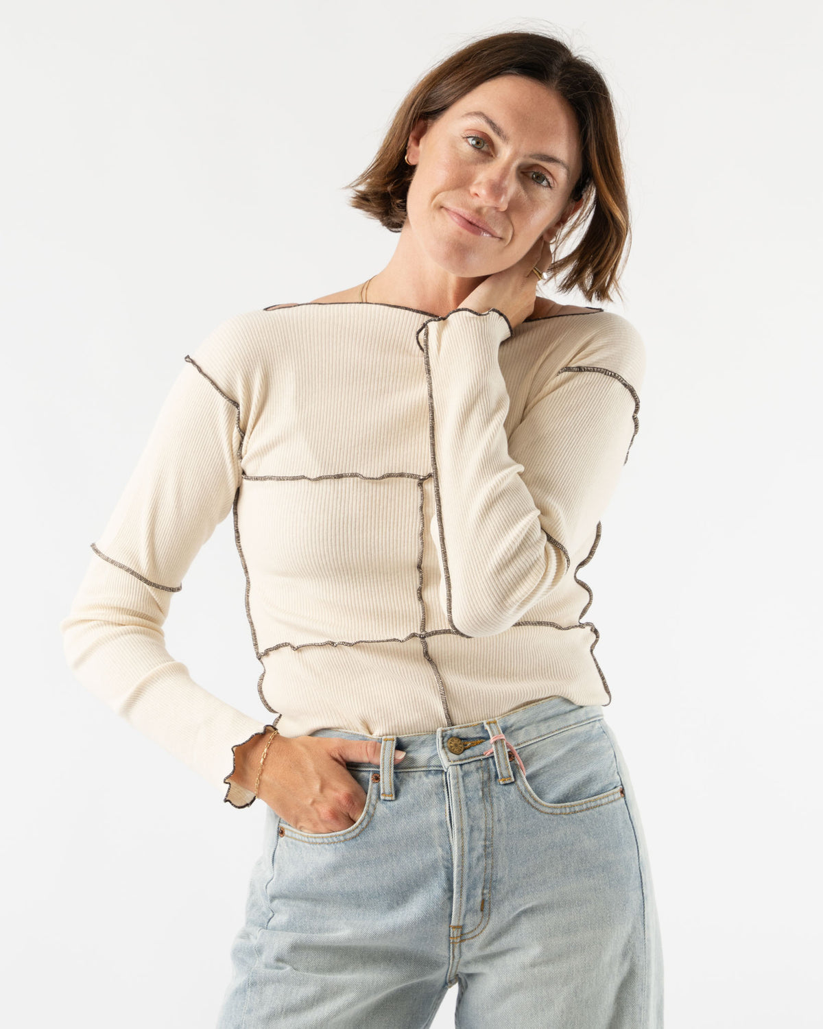 Baserange Cinder Long Sleeve in Undyed Curated at Jake and Jones