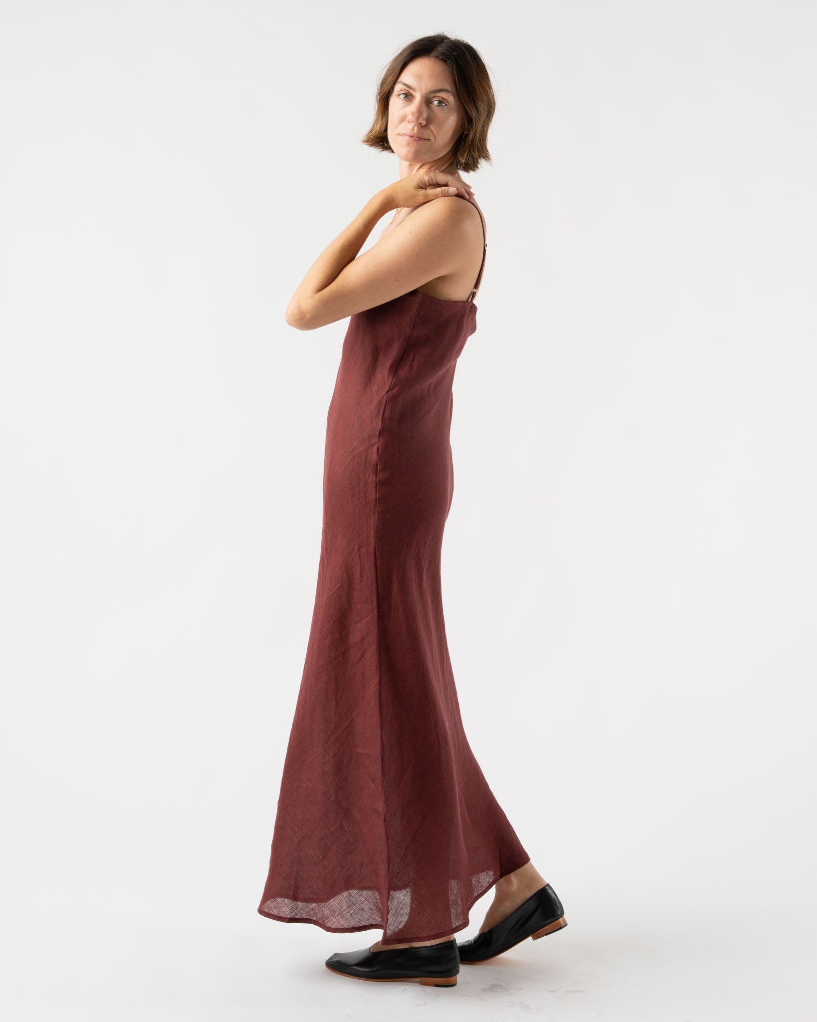 Baserange Dydine Dress in Stome Burgundy
