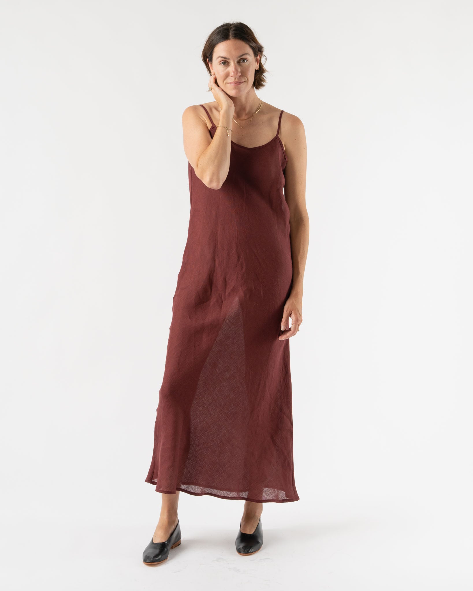 Baserange Dydine Dress in Stome Burgundy