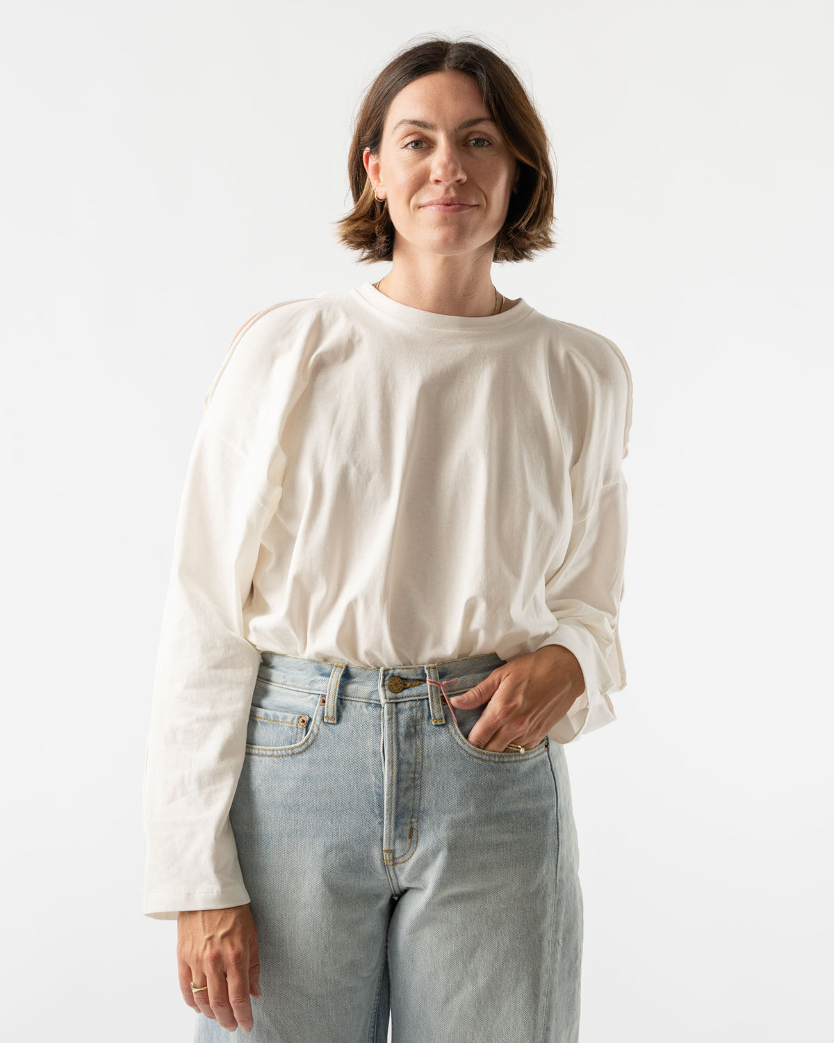 Baserange Pin Long Sleeve in Undyed Curated at Jake and Jones